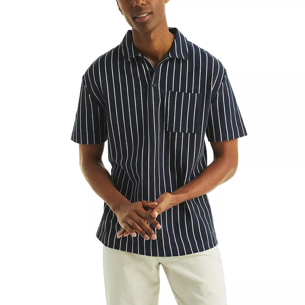 Men's Nautica Striped Polo, Size: Medium, Blue Seas Product Image