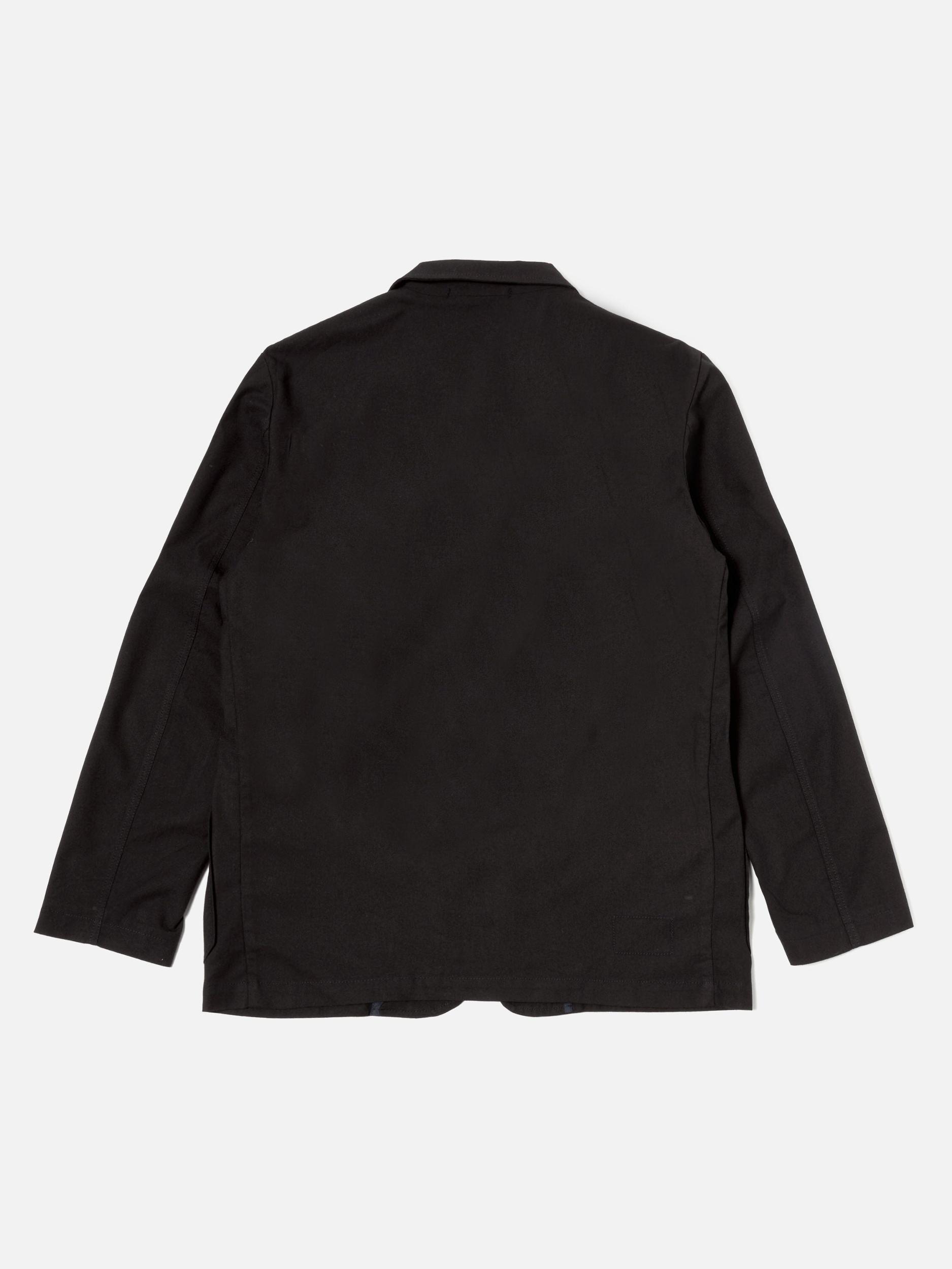 Black Valencia Cotton Three Button Jacket Product Image