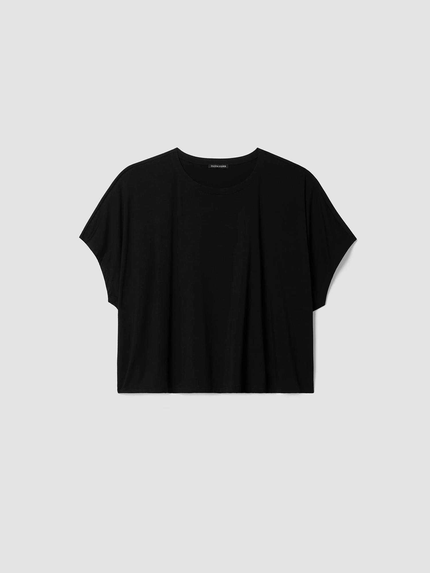 EILEEN FISHER Fine Jersey Crew Neck Box-Topfemale Product Image