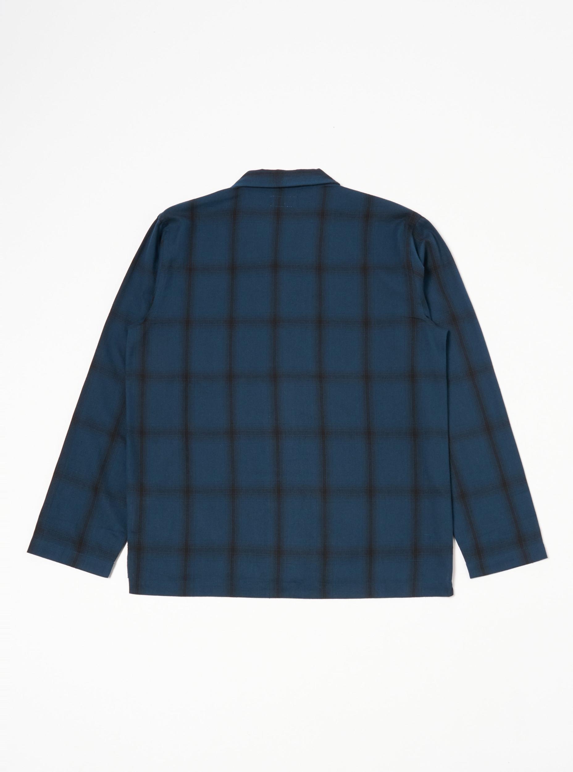 Universal Works Long Pyjama Set in Navy Shadow Check Product Image