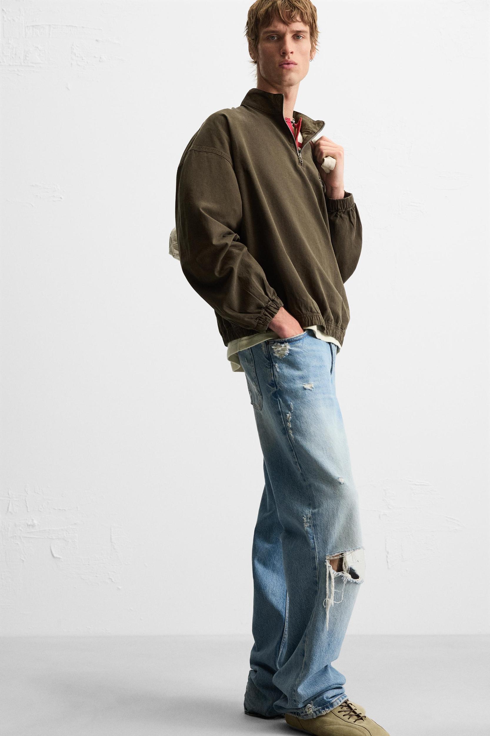 DENIM QUARTER-ZIP JACKET Product Image