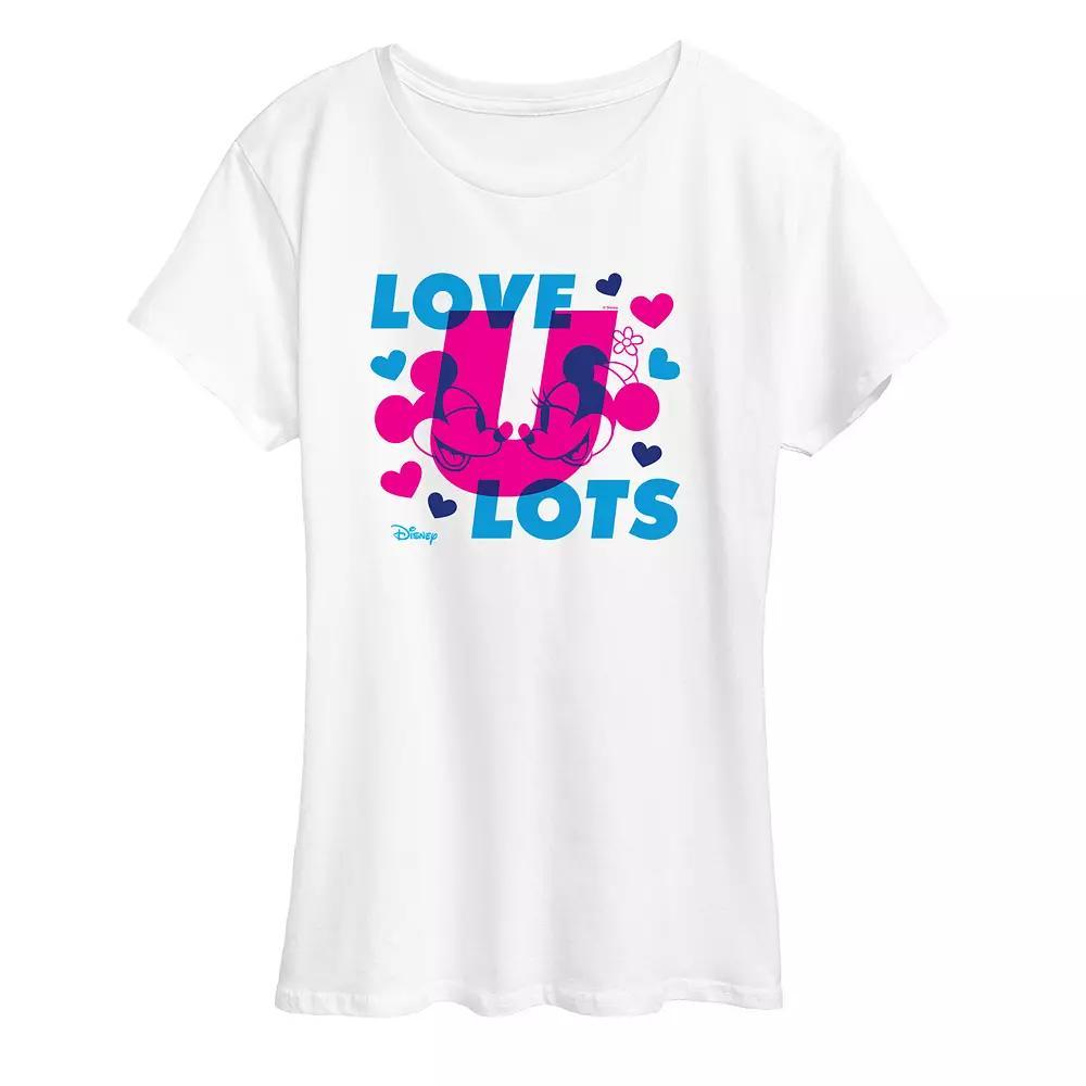 Disney's Mickey & Minnie Mouse Women's Love U Lots Graphic Tee, Size: Large, White Product Image