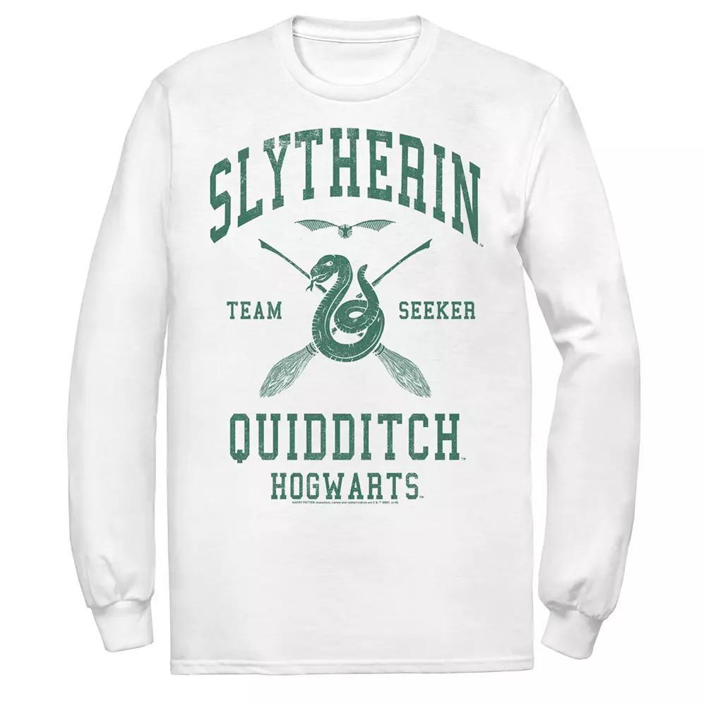 Men's Harry Potter Slytherin Team Seeker Text Long Sleeve Graphic Tee, Size: Large, White Product Image