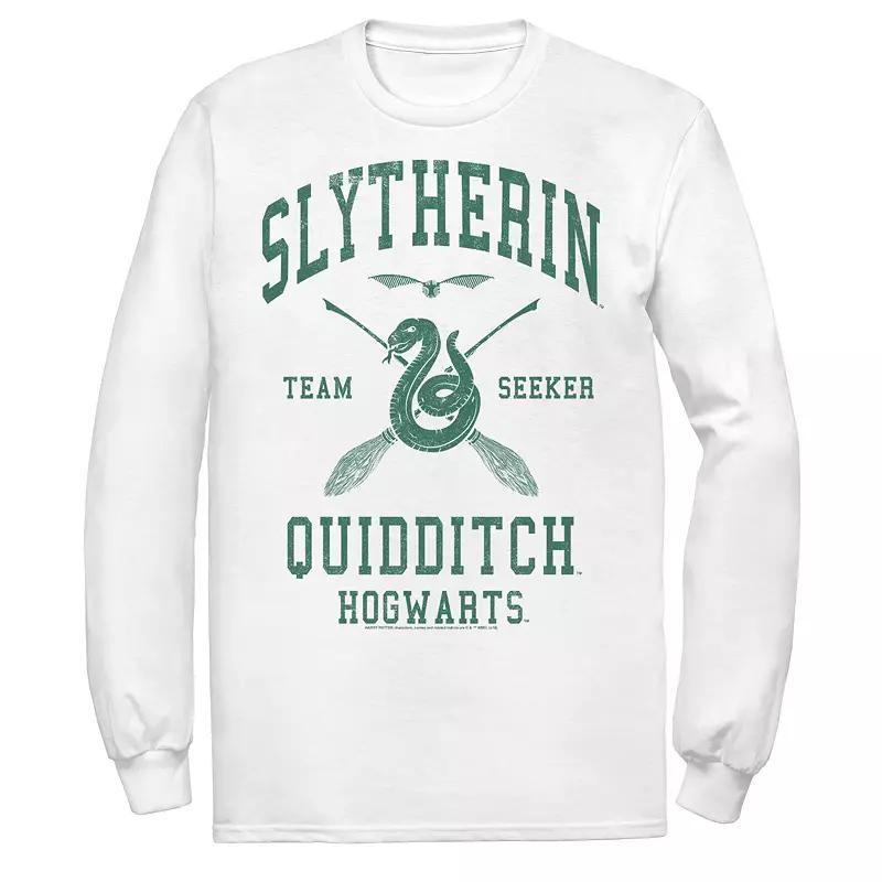 Men's Harry Potter Slytherin Team Seeker Text Long Sleeve Graphic Tee, Size: Large, White Product Image