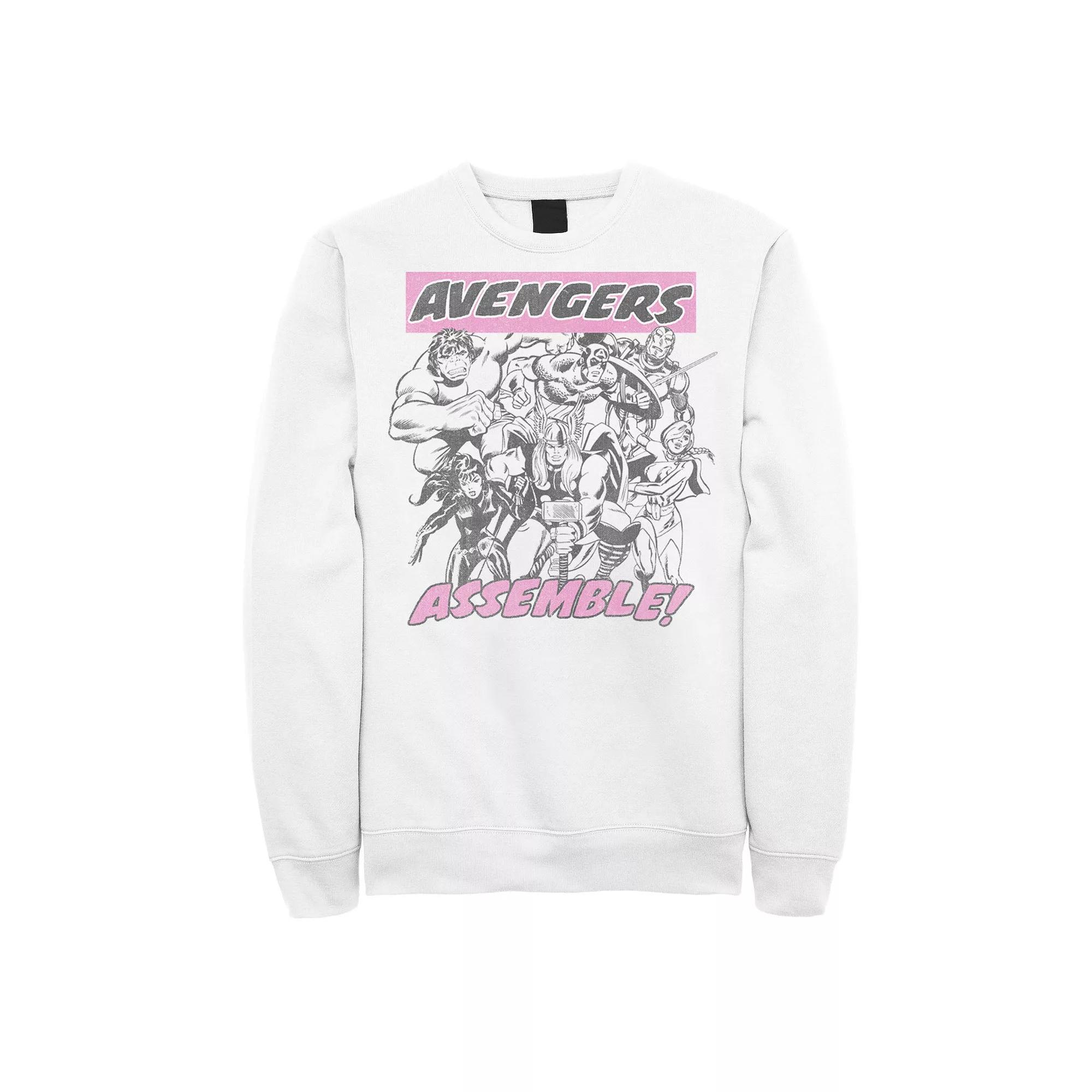 Men's Marvel Avengers Assemble Sweatshirt, Size: XXL, White Product Image