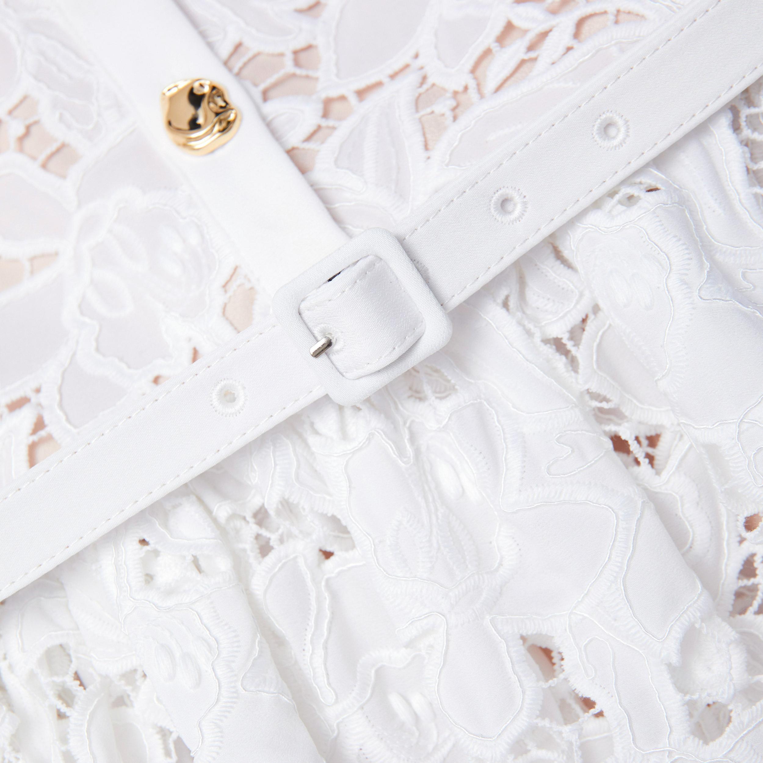 White Lace Tiered Mini Dress Product Image