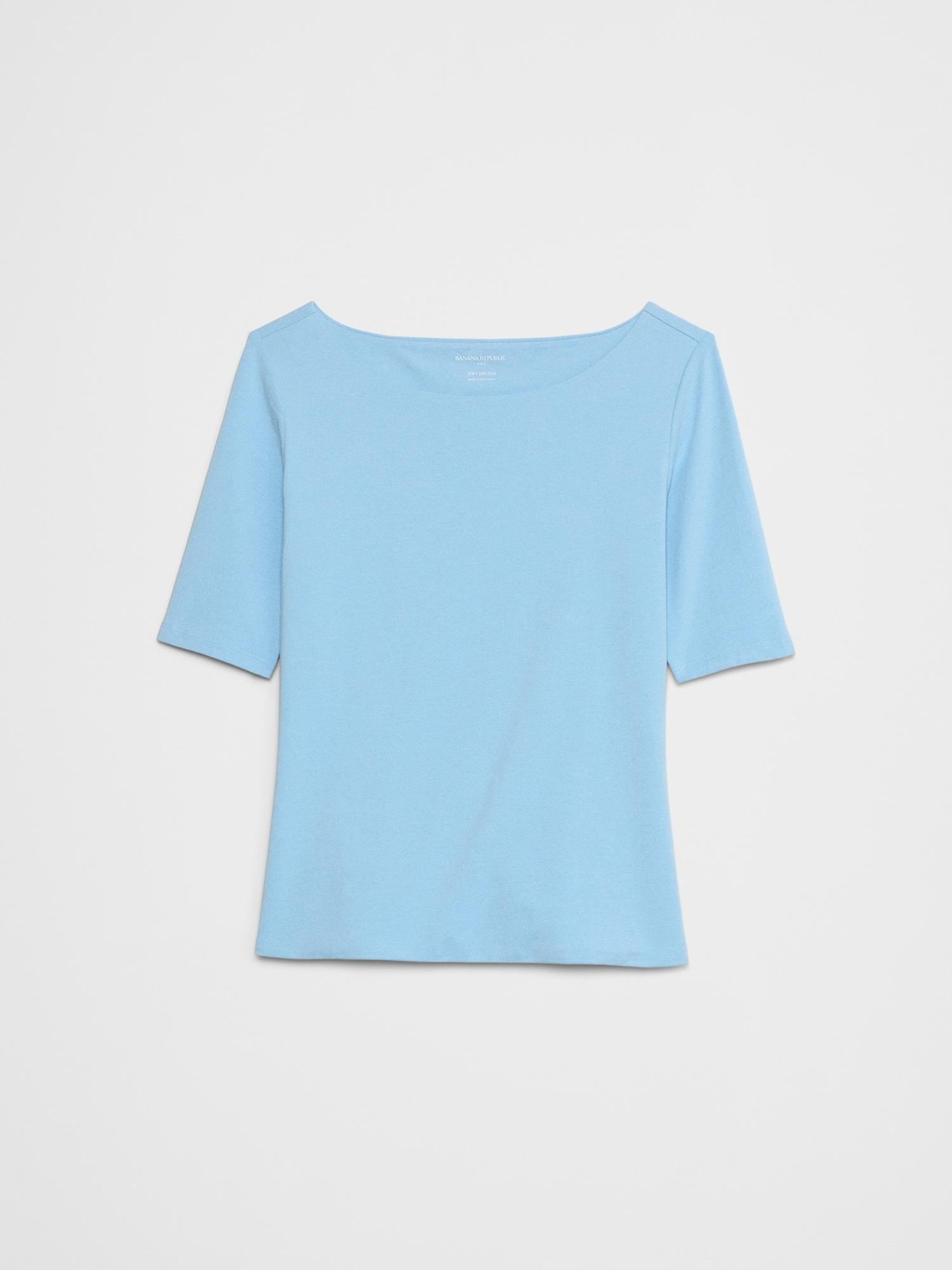 Soft Stretch Elbow-Sleeve Top Product Image