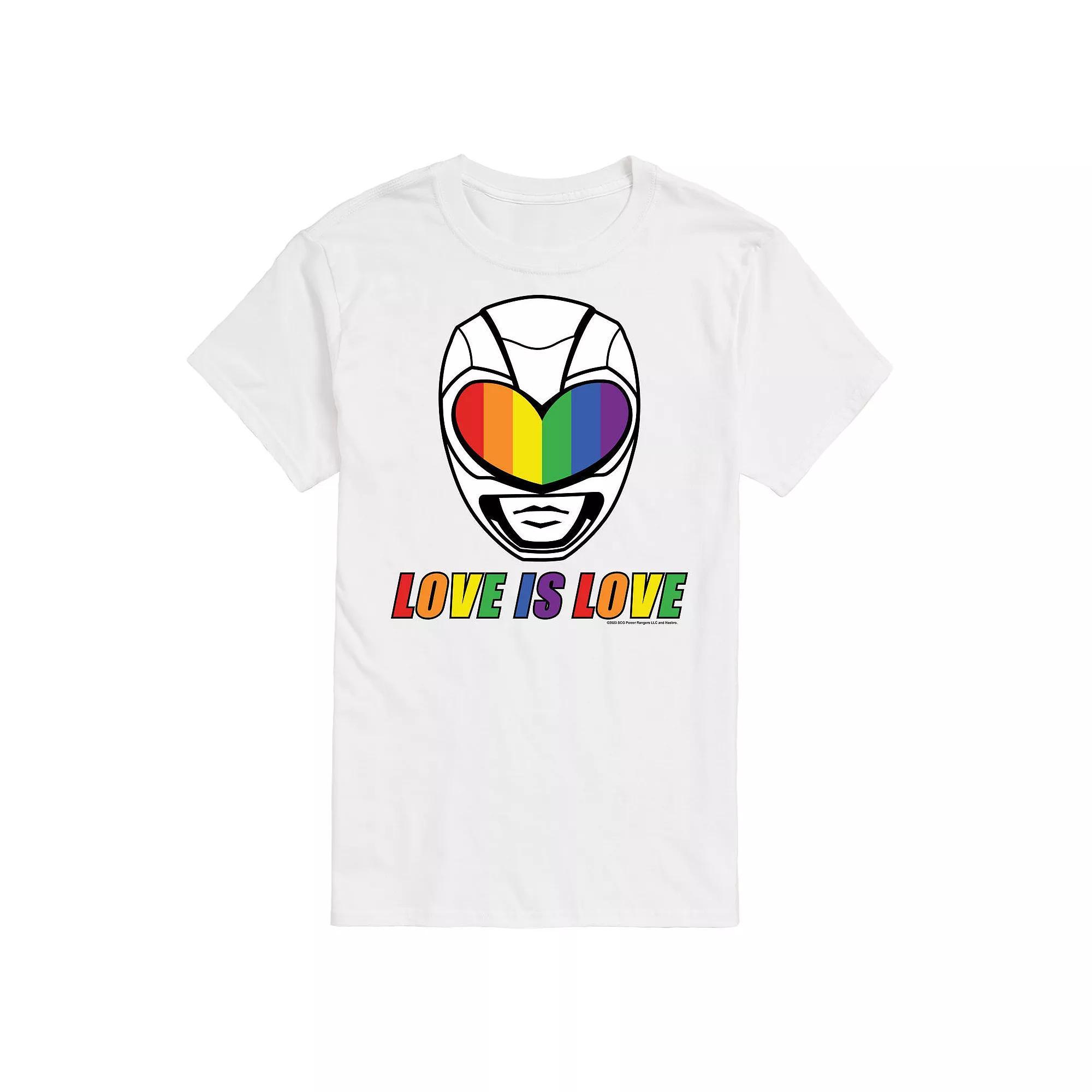 Big & Tall Power Rangers Love Is Love Graphic Tee, Men's, Size: 6XB, Black Product Image