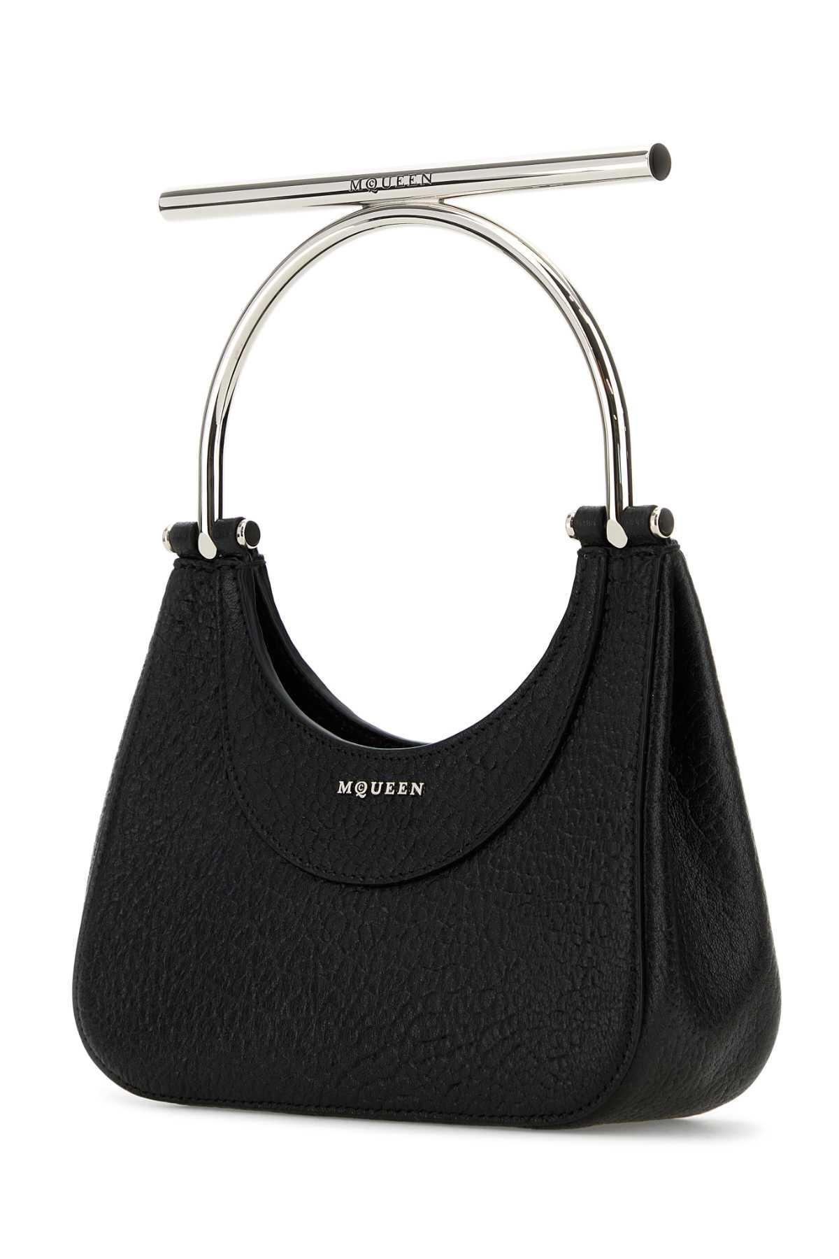 ALEXANDER MCQUEEN Black Leather Mini Cross-bar Handbag Product Image