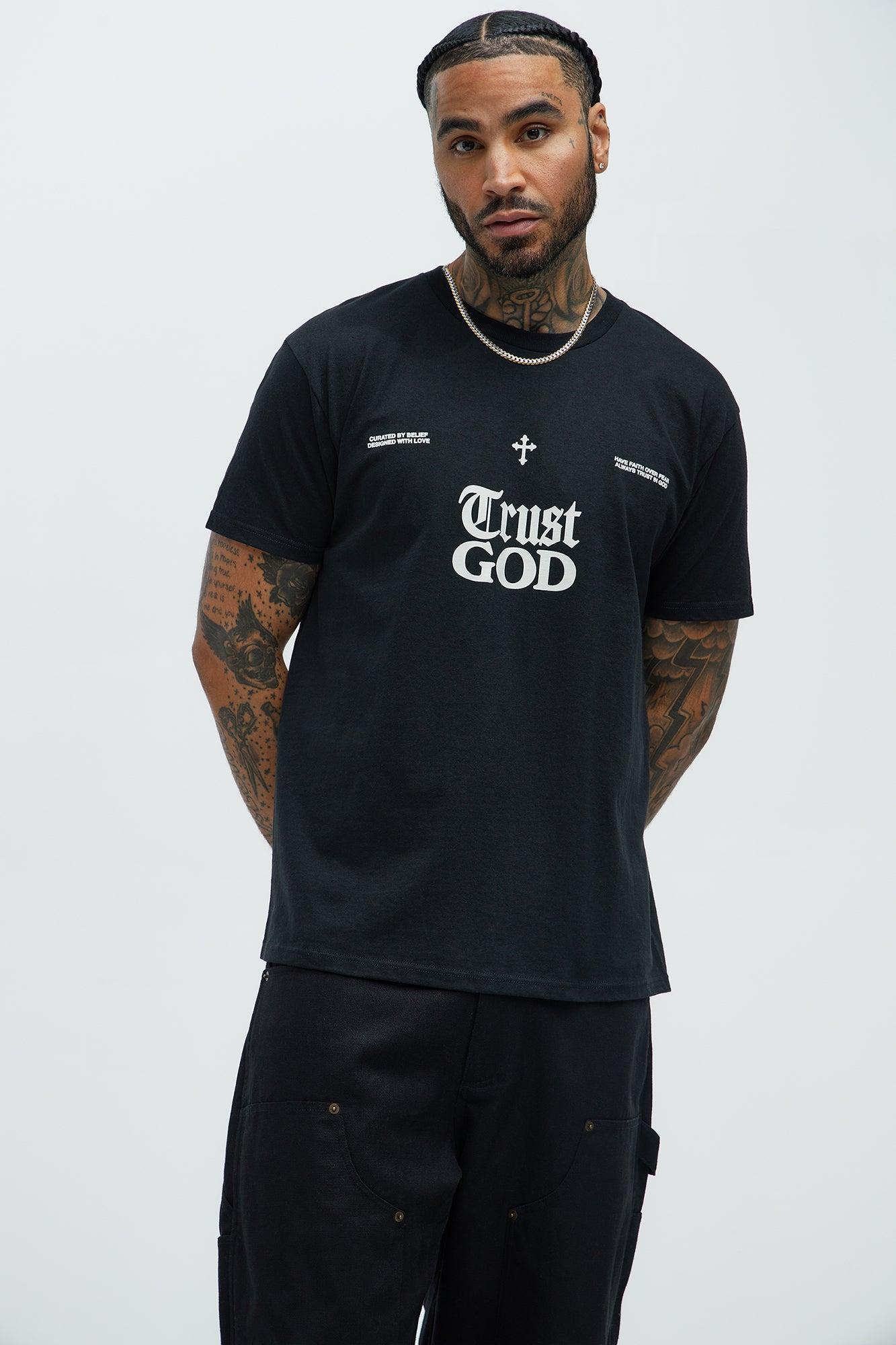 Trust God Short Sleeve Tee - Black Product Image