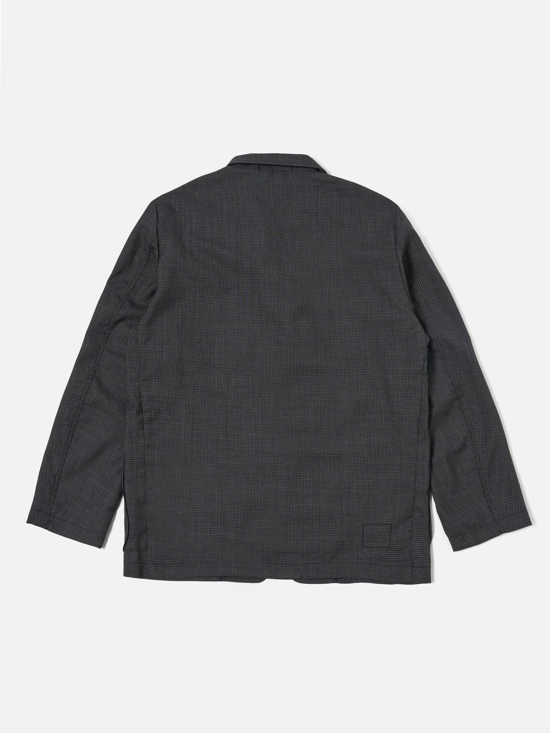 Black Mini Check Three Button Jacket Product Image