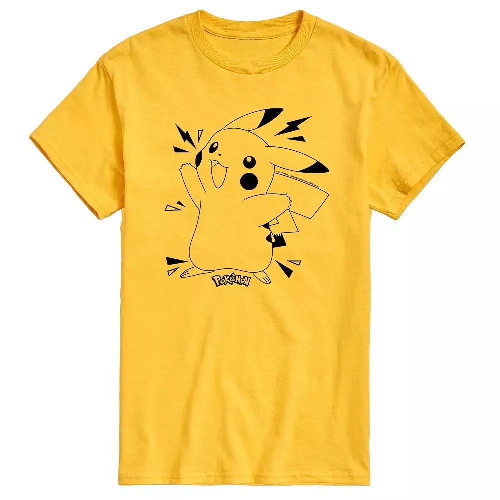 Men's Pokemon Pika Dex Tee, Size: Large, Yellow Product Image