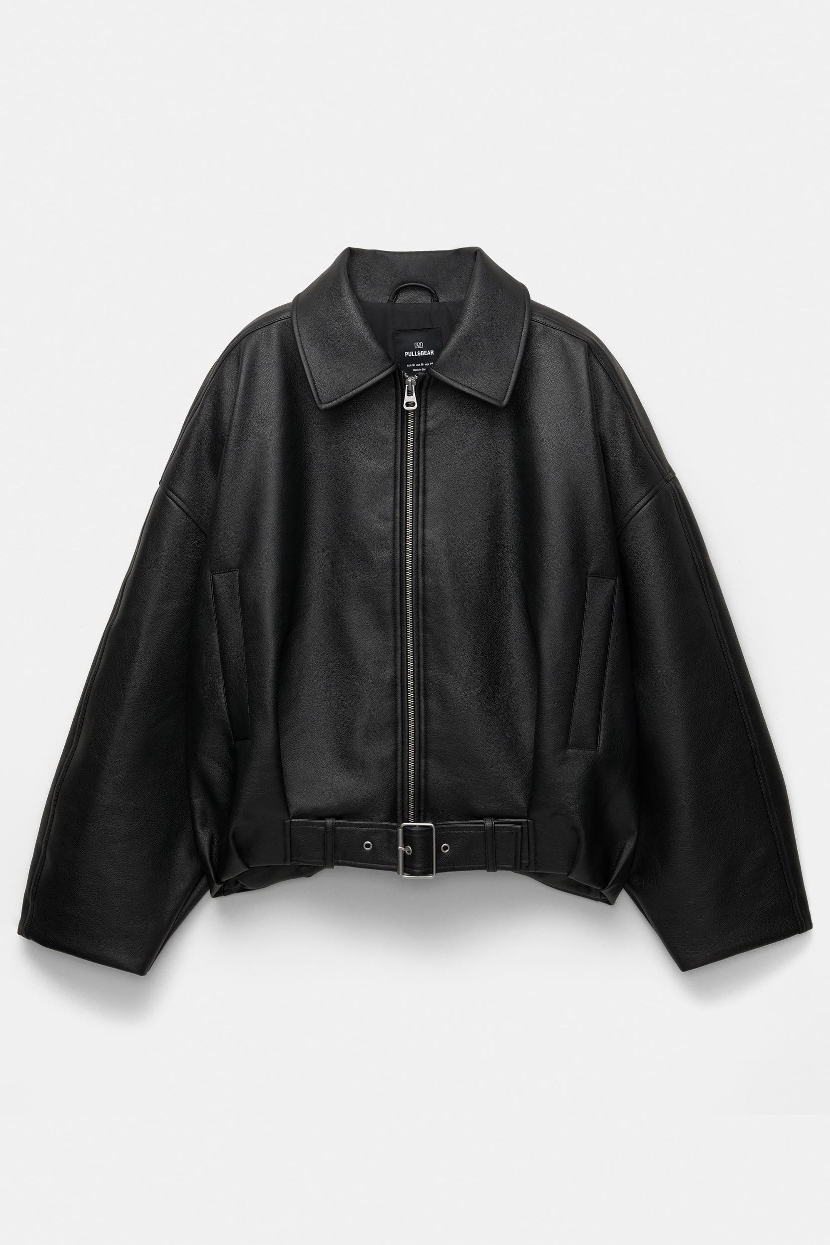 Faux leather bomber jacket Product Image