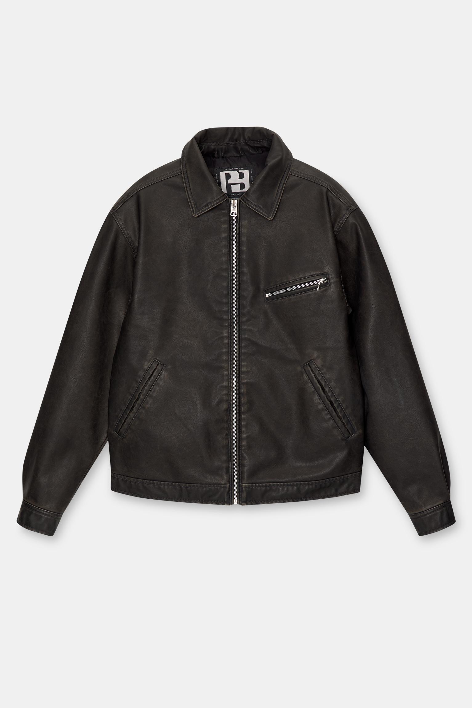 Faux leather worker jacket Product Image
