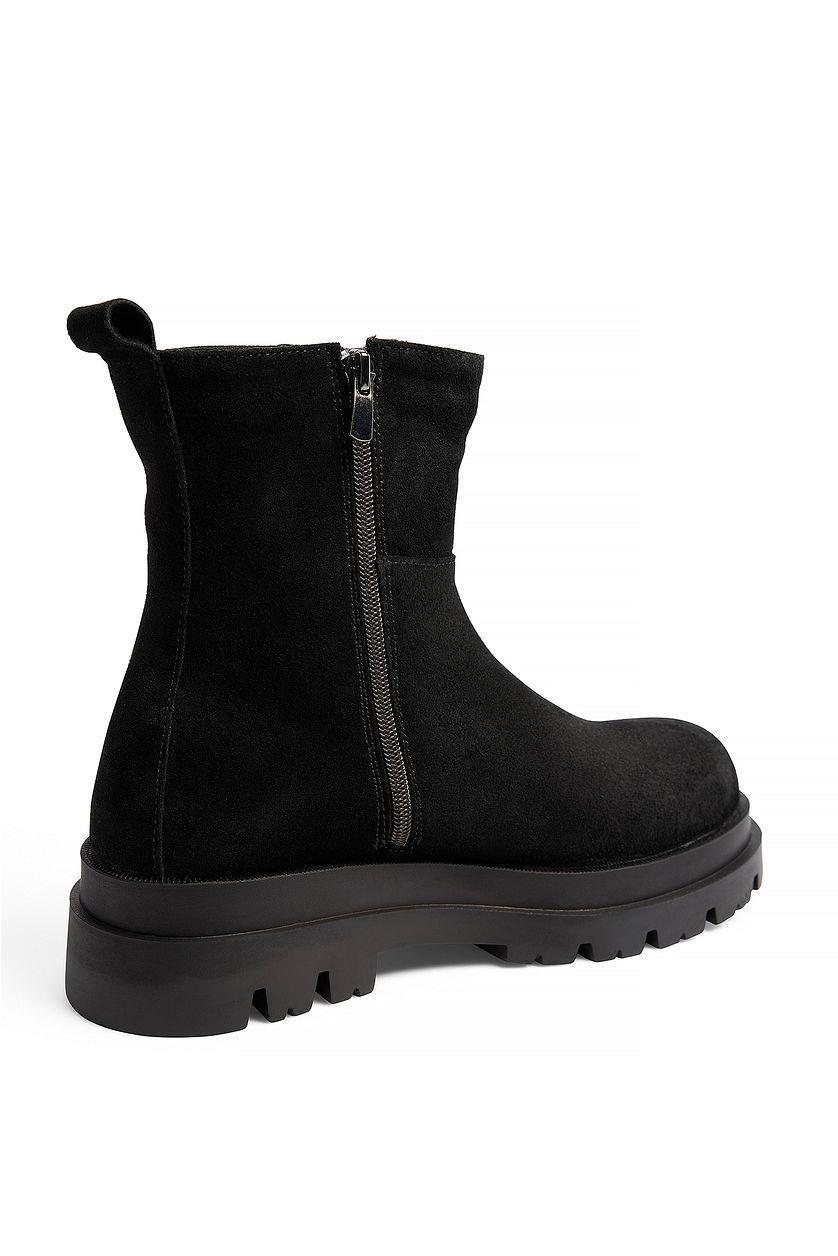 Ankle Suede Teddy Lined Boots Product Image