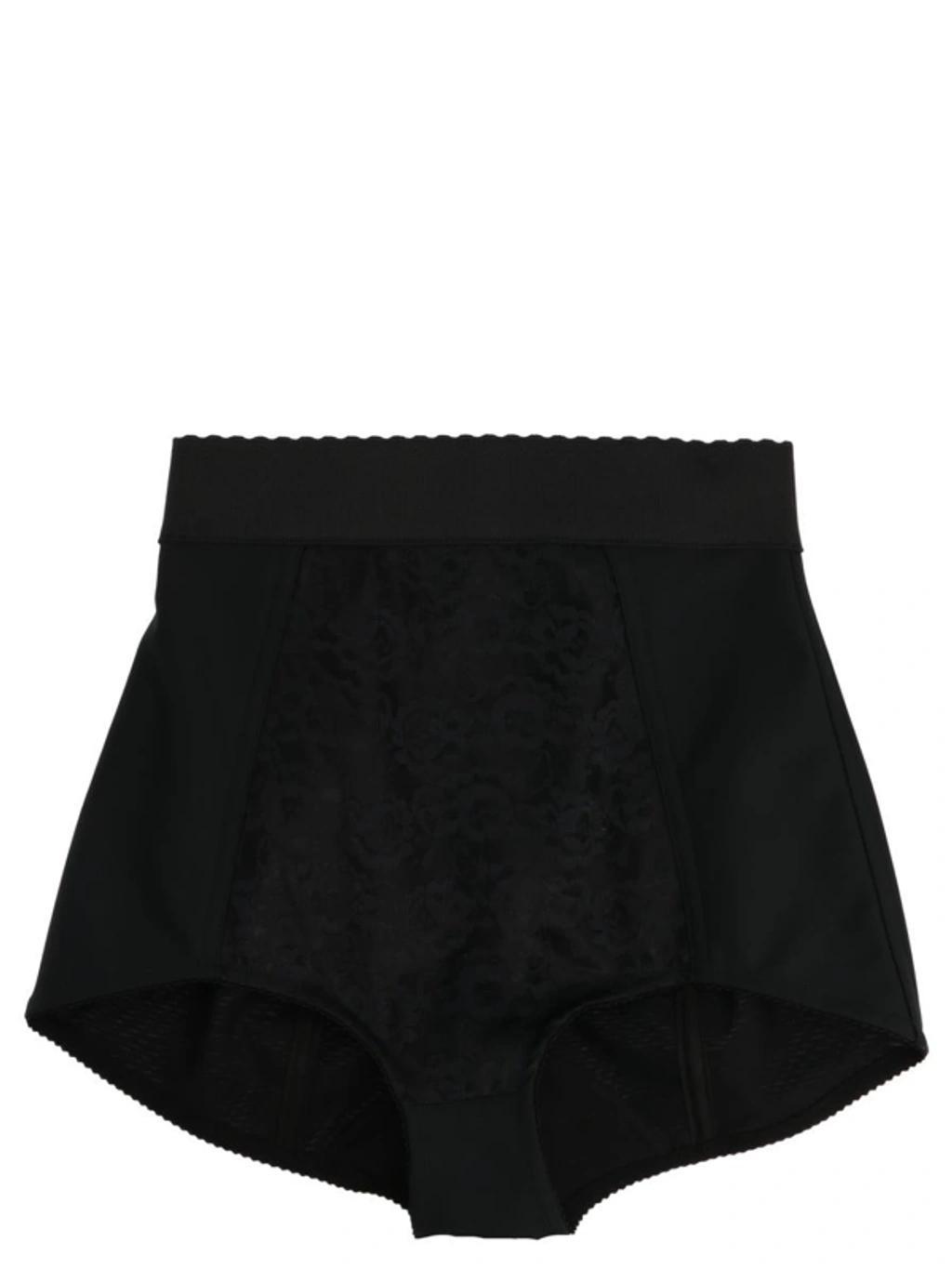 DOLCE & GABBANA Lace Jacquard Culotte In Black Product Image