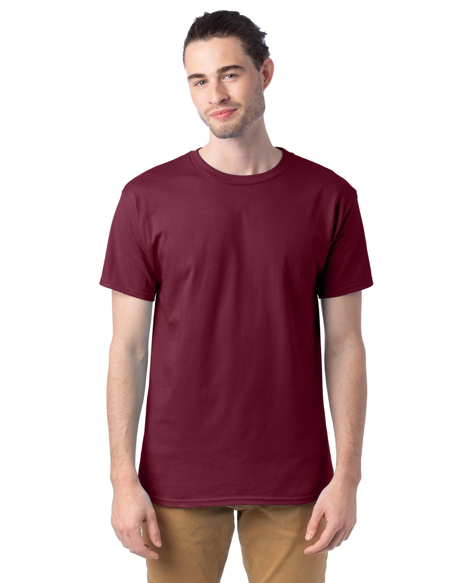 Mens Hanes Essentials 4-Pack Cotton T-Shirt Red Product Image