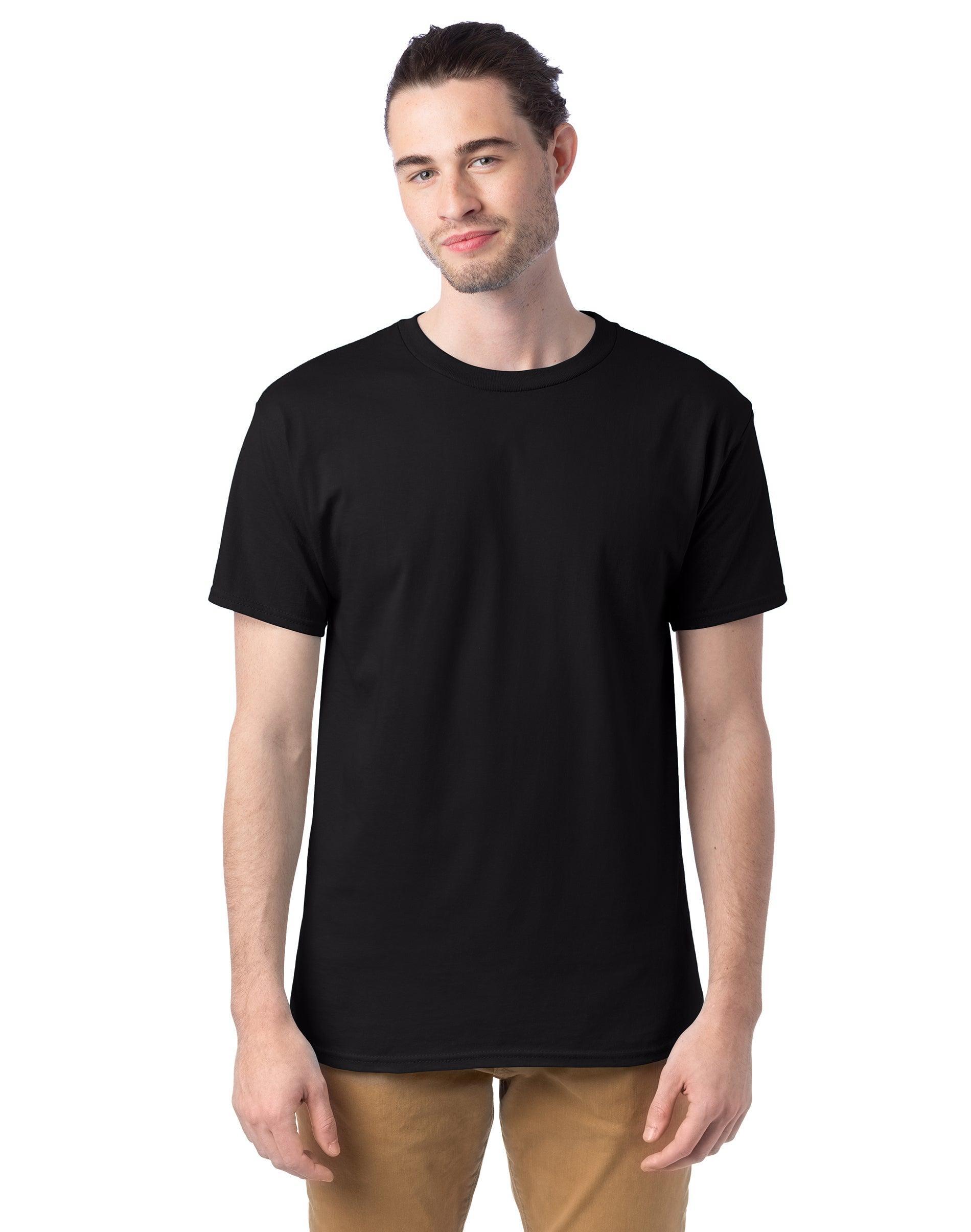 Men's Hanes® Essentials 6-Pack Cotton T-Shirt, Size: Medium, Black Product Image