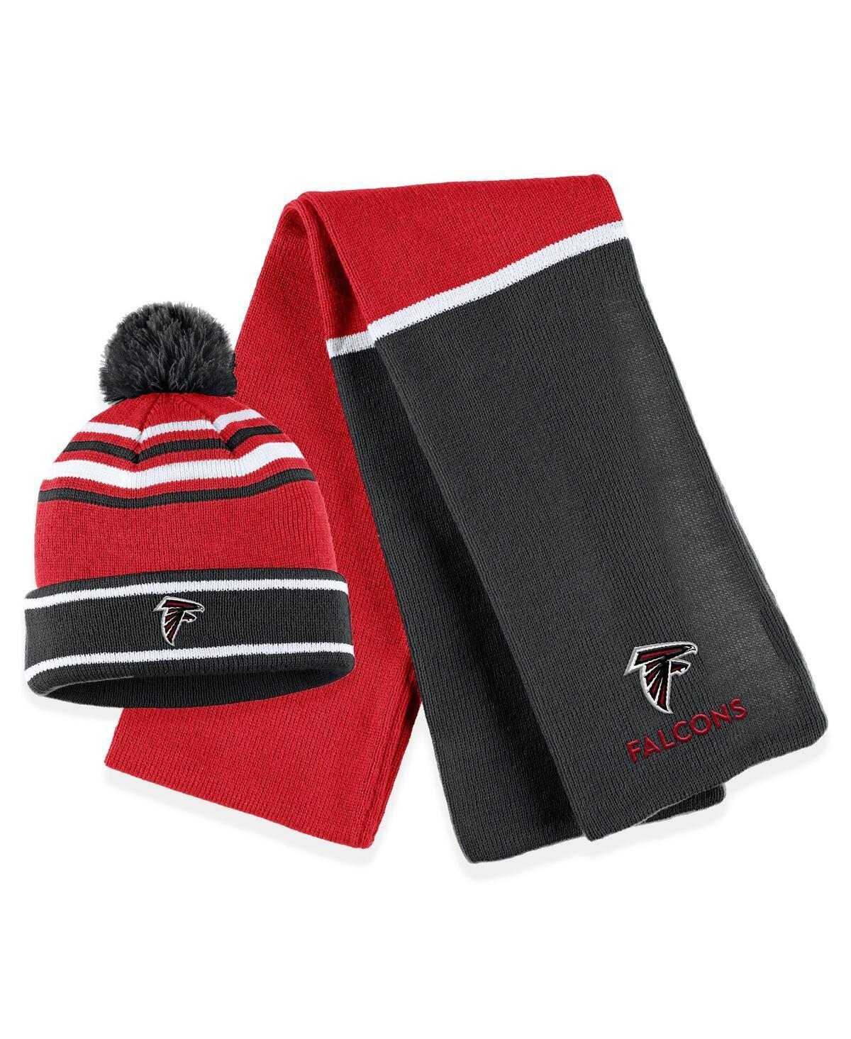 Womens WEAR by Erin Andrews Atlanta Falcons Colorblock Cuffed Knit Hat with Pom and Scarf Set Product Image