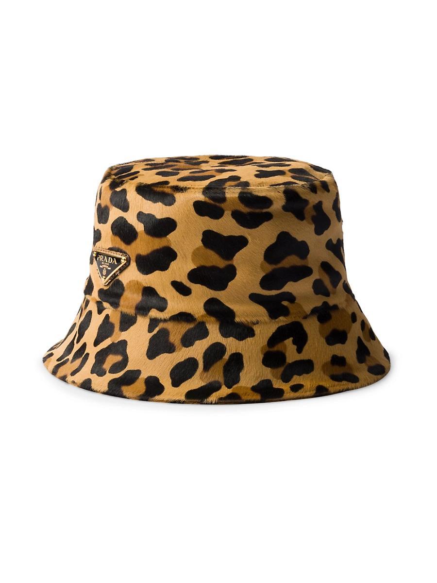 Womens Printed Leather Bucket Hat Product Image