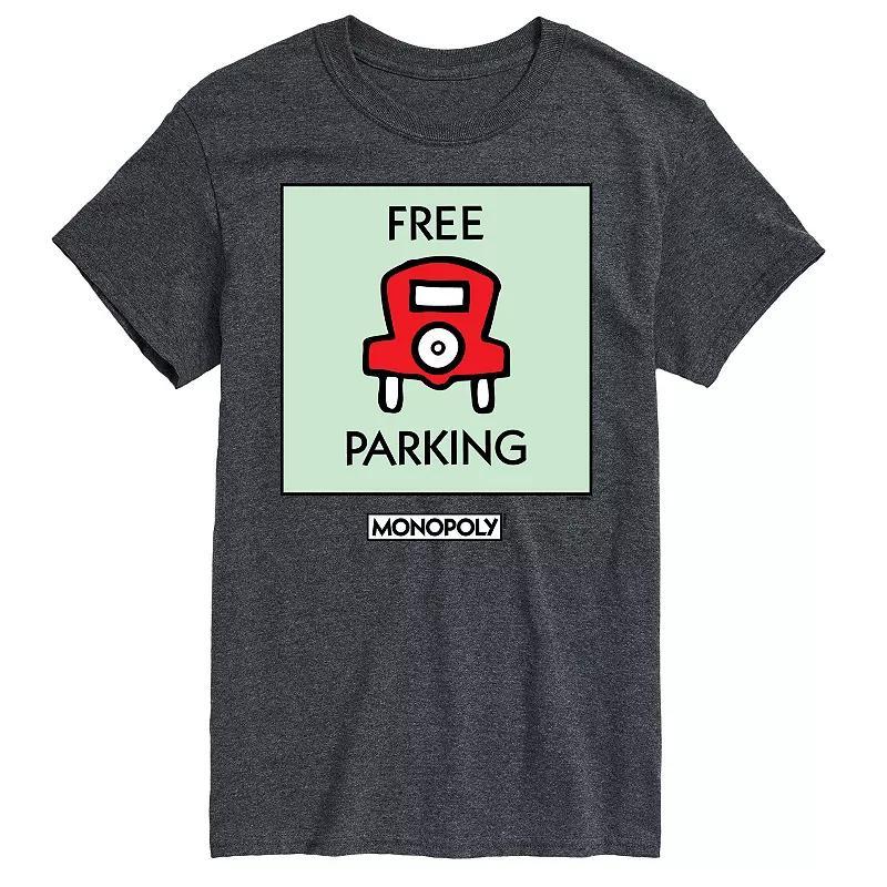 Big & Tall Monopoly Free Parking Graphic Tee, Men's, Size: 5XB, Heather Grey Product Image