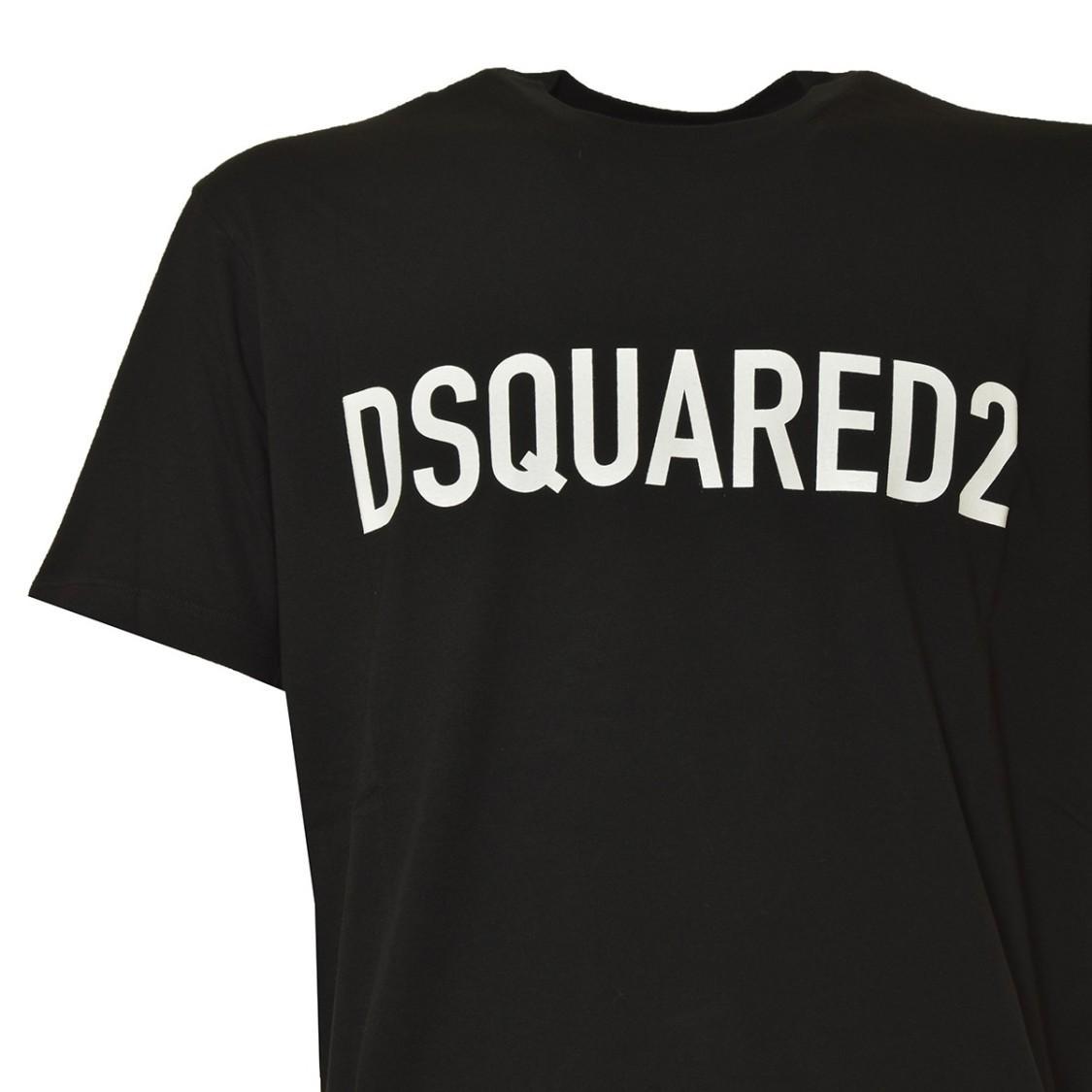 DSQUARED2 Mens Black Brand-print Crewneck Regular-fit Cotton-jersey T-shirt Product Image