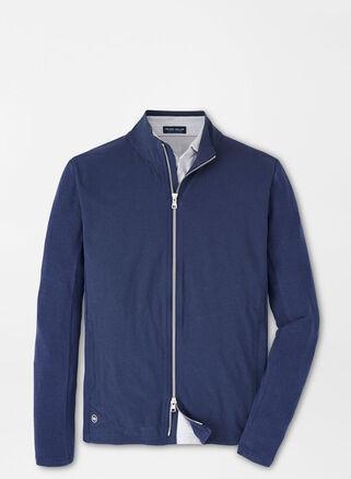 Peter Millar Mens Solstice Performance Hybrid Full-Zip Cardigan | Color: Navy | Size: M Product Image