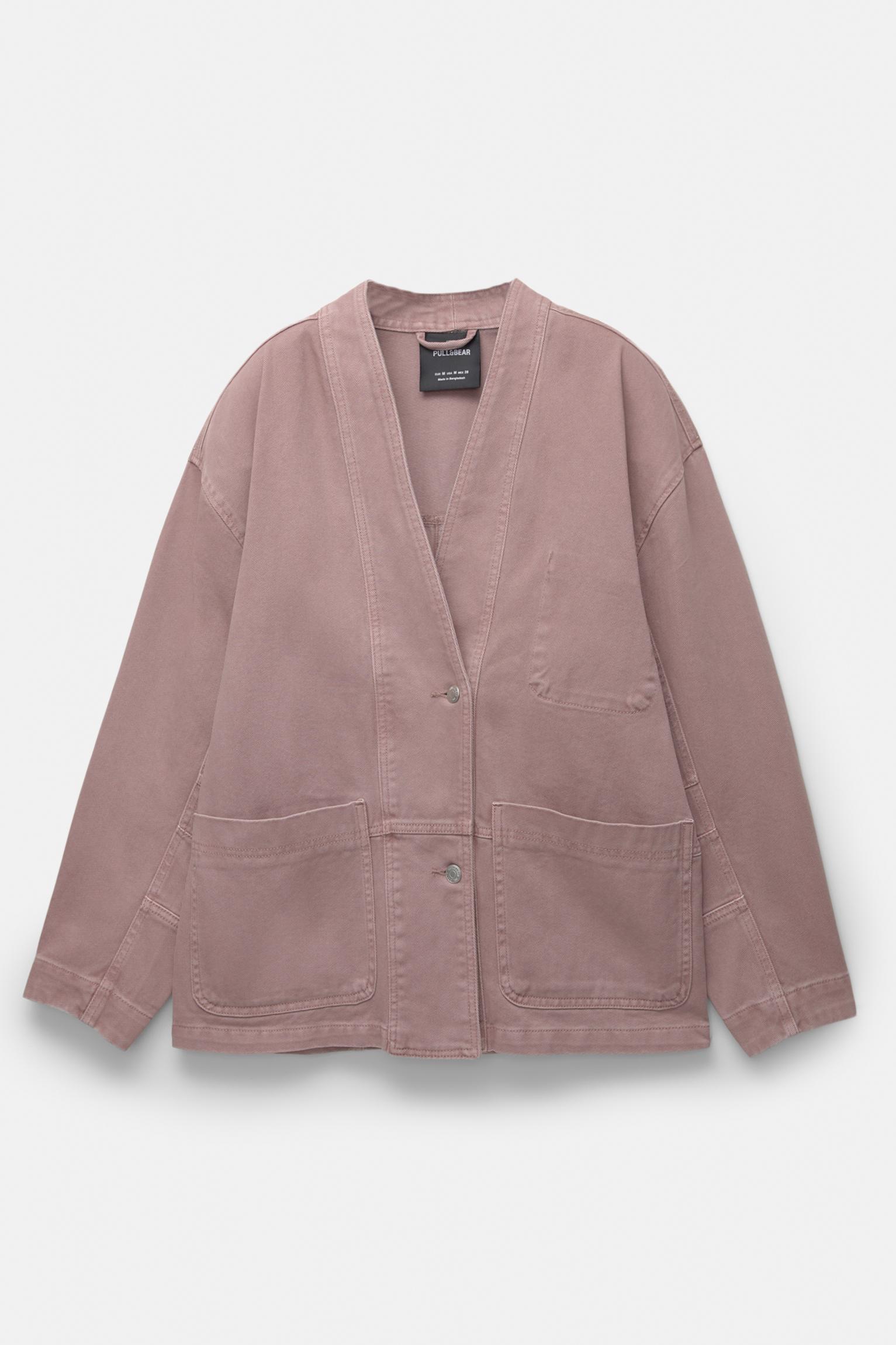 Pink denim jacket Product Image