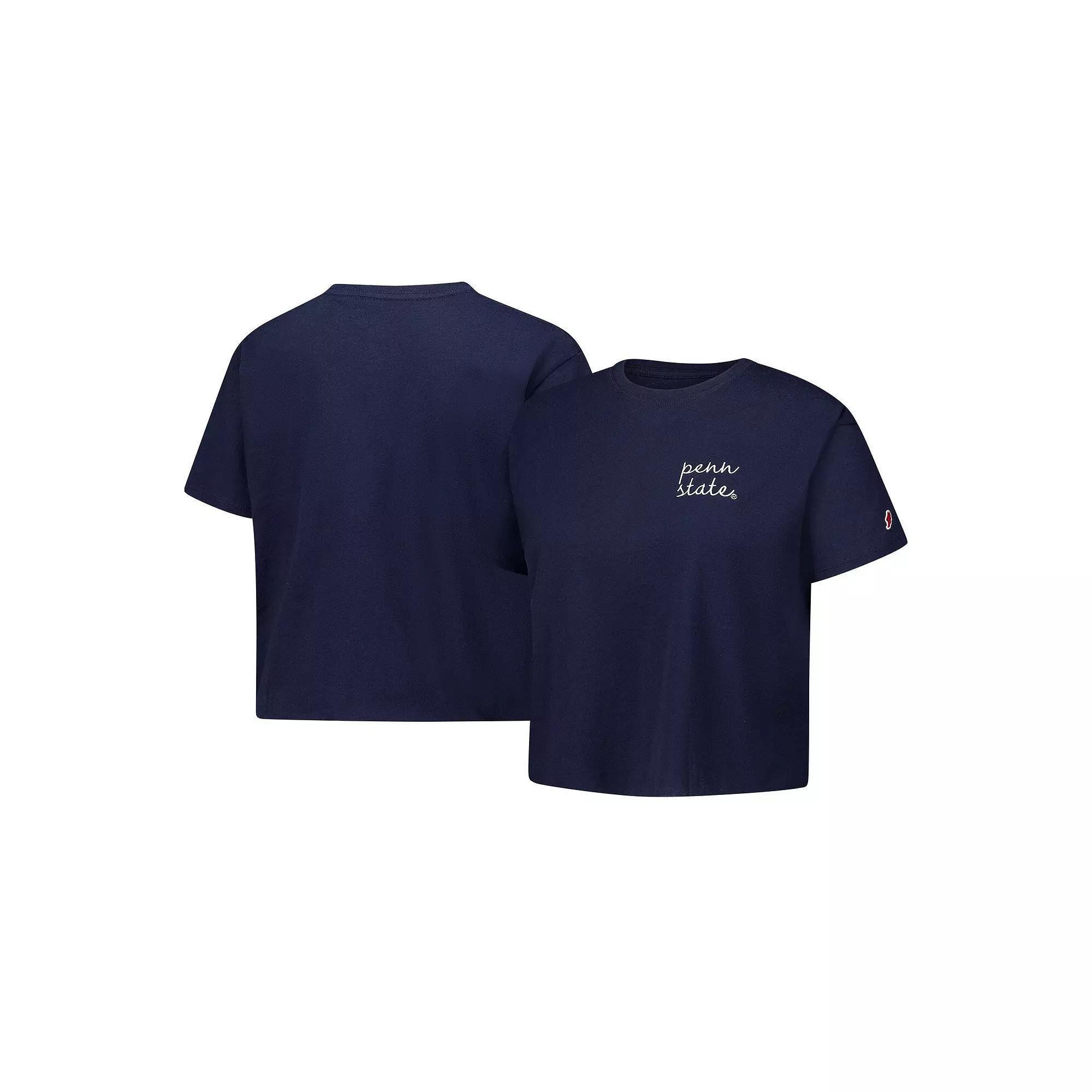 Women's League Collegiate Wear Navy Penn State Nittany Lions Clothesline Cotton Midi T-Shirt,  Product Image