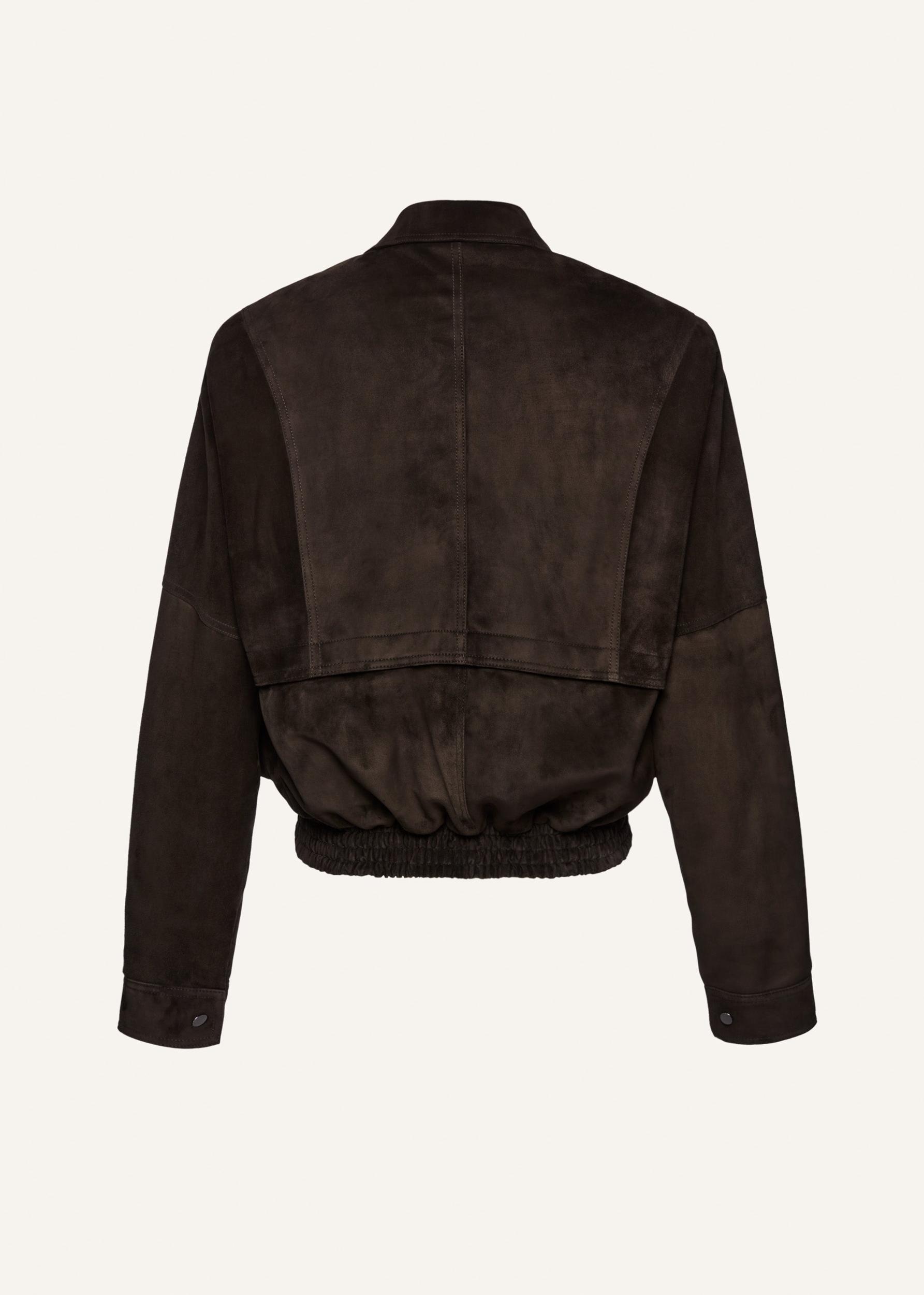 Vintage suede bomber jacket in brown Product Image