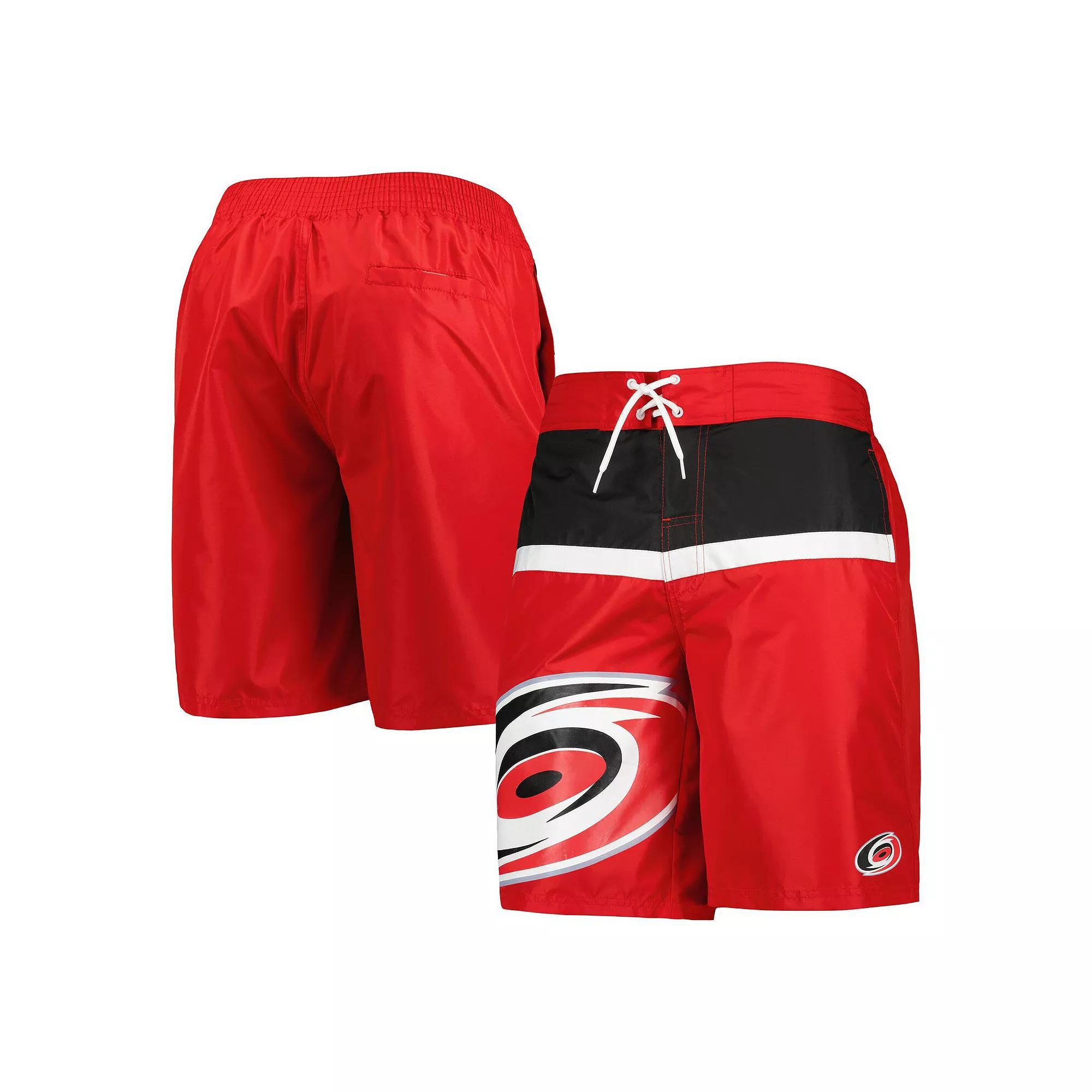 Men's Starter Red Carolina Hurricanes Sea Wind Swim Trunks, Size: Medium Product Image