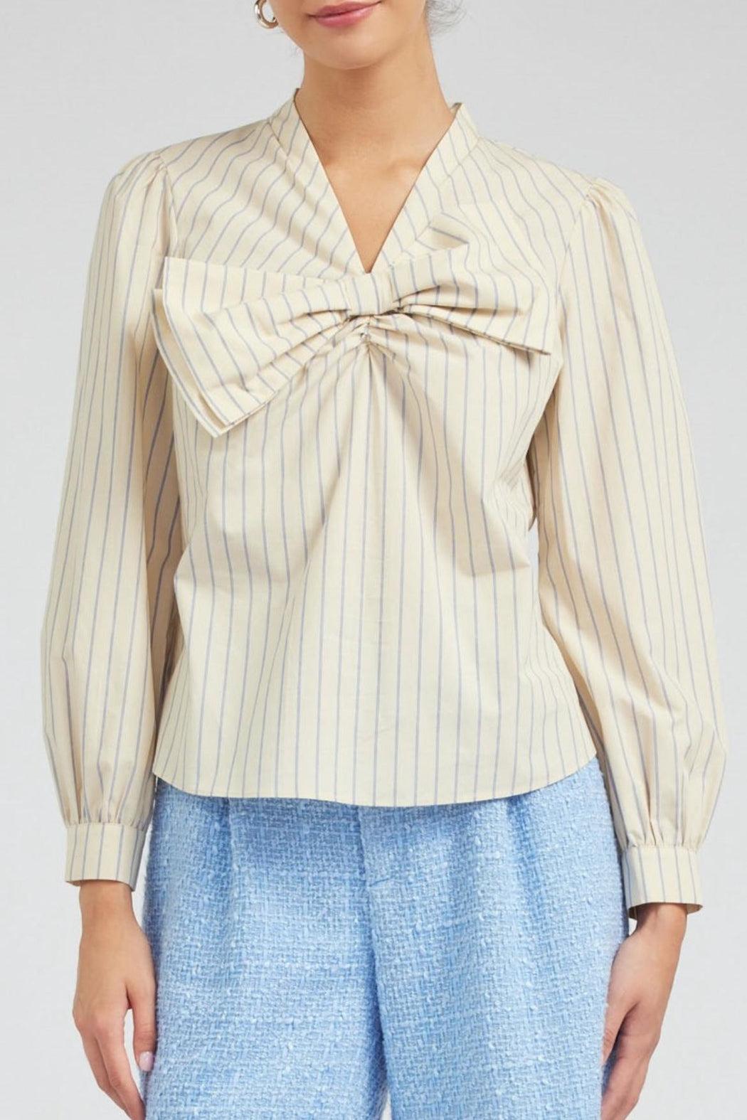 Striped Bow Top Product Image