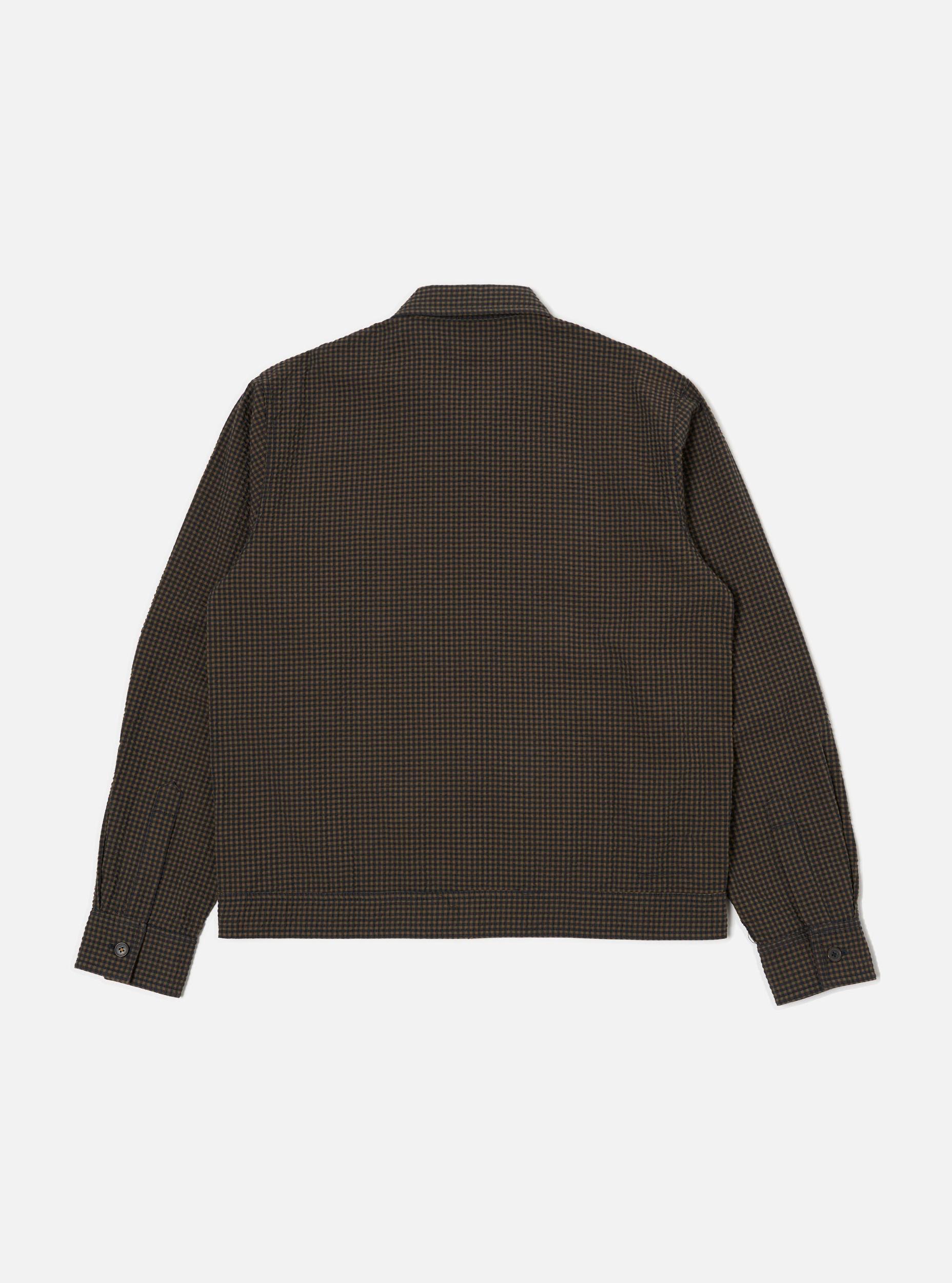 Universal Works Zip Uniform Jacket in Navy Japanese Seersucker Product Image