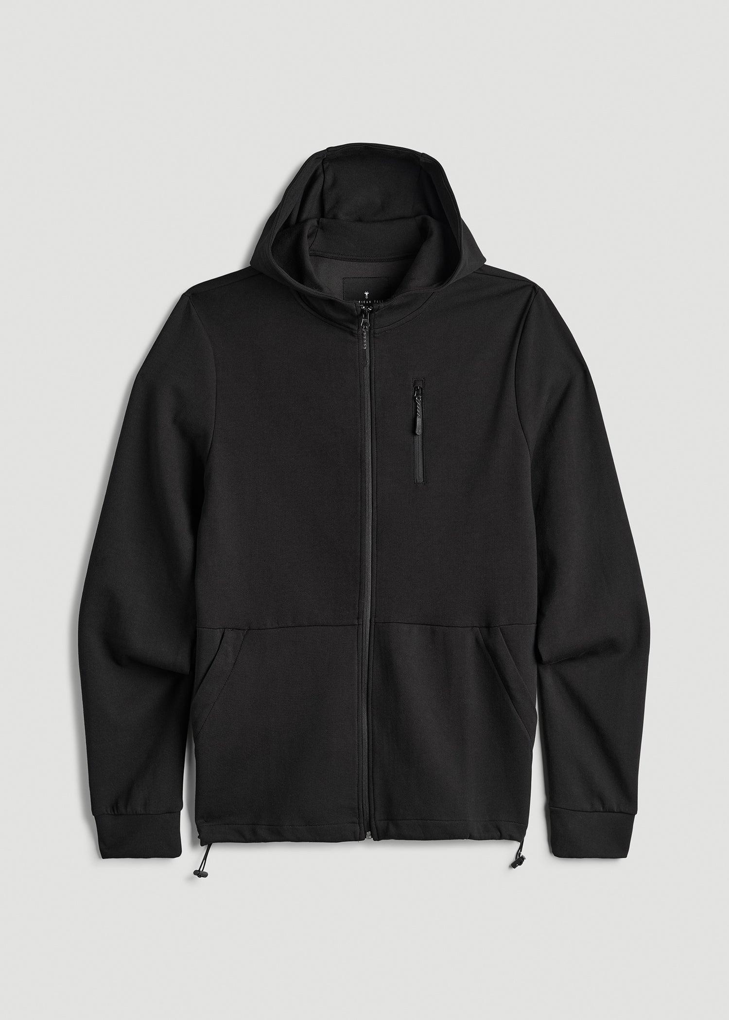 Tall Men's Tech-Knit Long Track Jacket in Black Product Image