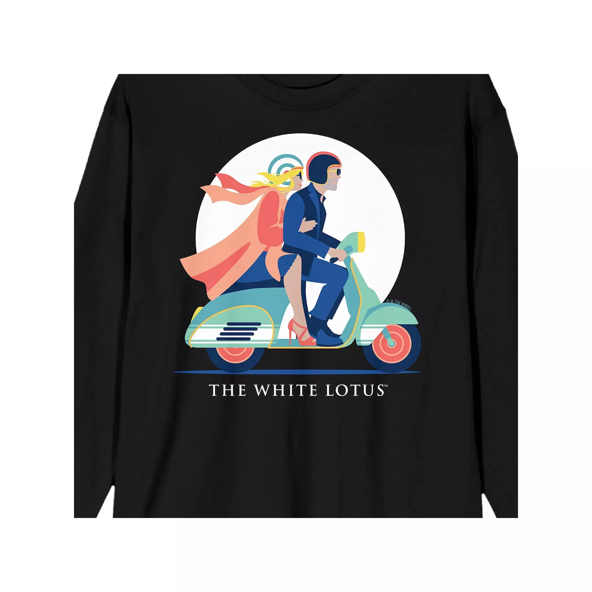 Men's White Lotus Couple Riding Graphic Tee,  Product Image