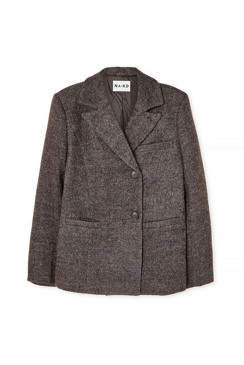 Wool Blend Oversized Blazer Jacket Product Image