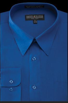 Basic Dress Shirt Convertible Cuff Regular Fit in Royal Blue Product Image