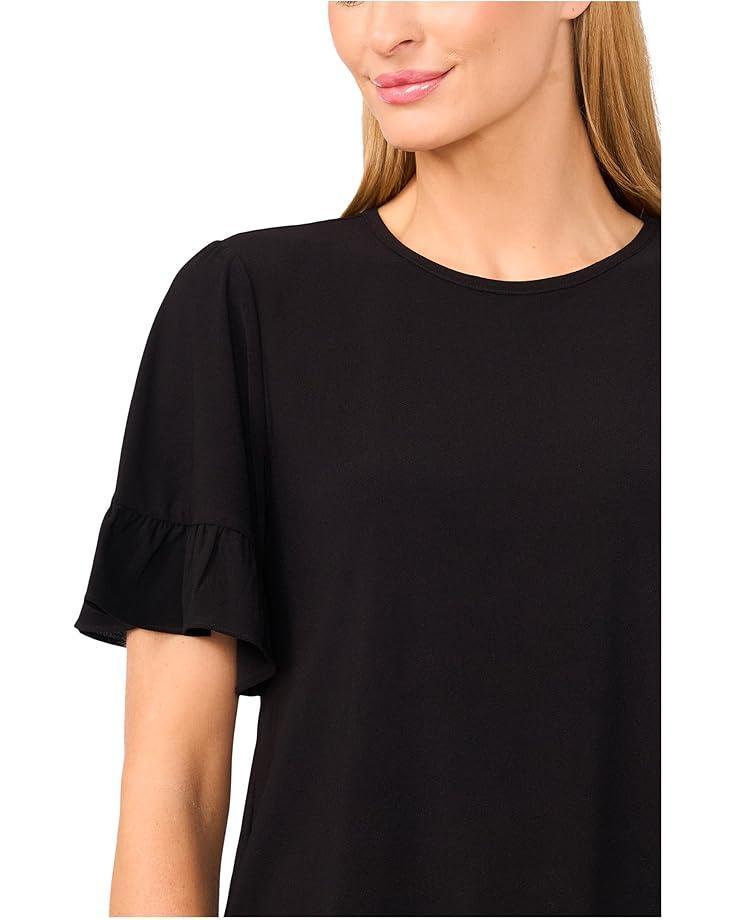 Short Sleeve Ruffle Detail High Low Top Product Image