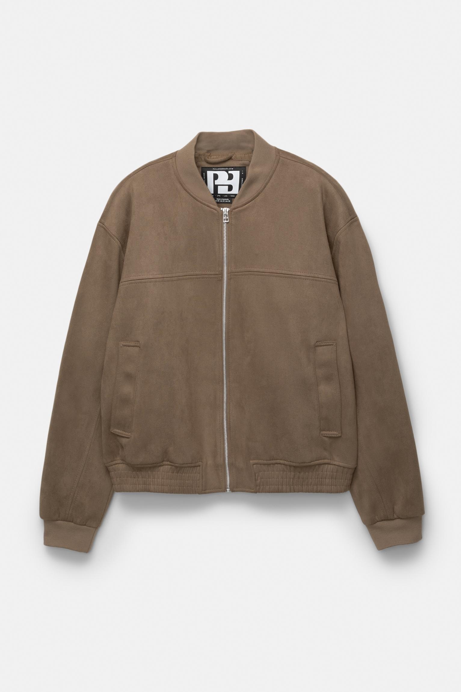 Faux suede bomber jacket Product Image