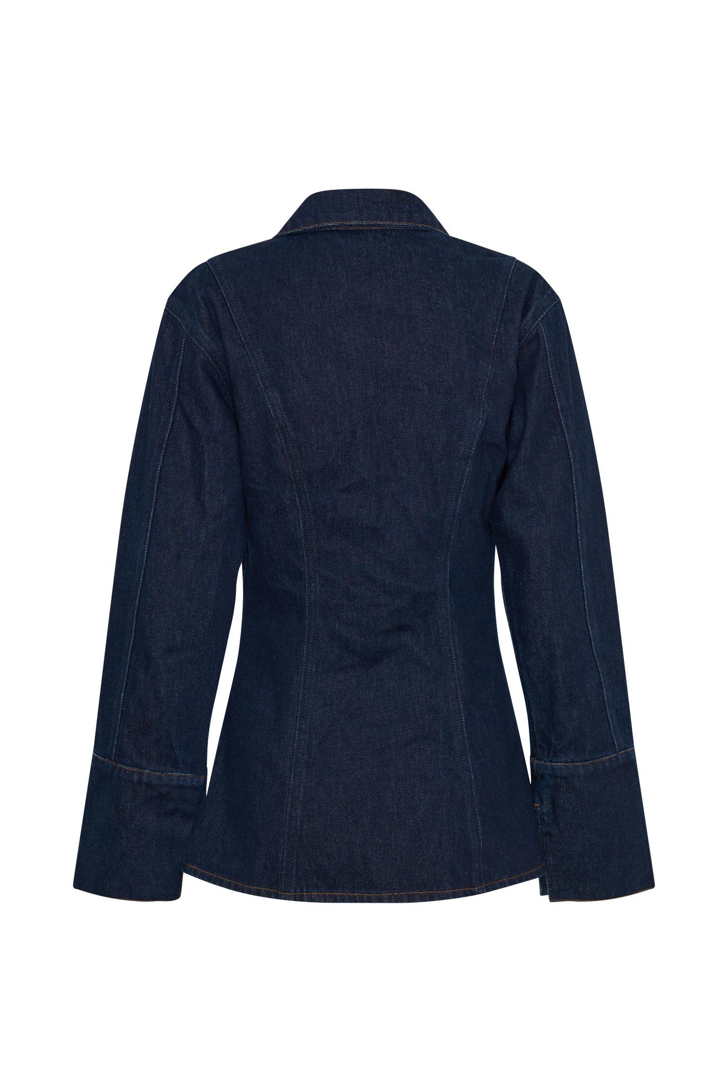 Jericho Asymmetrical Denim Shirt - Indigo Blue Product Image