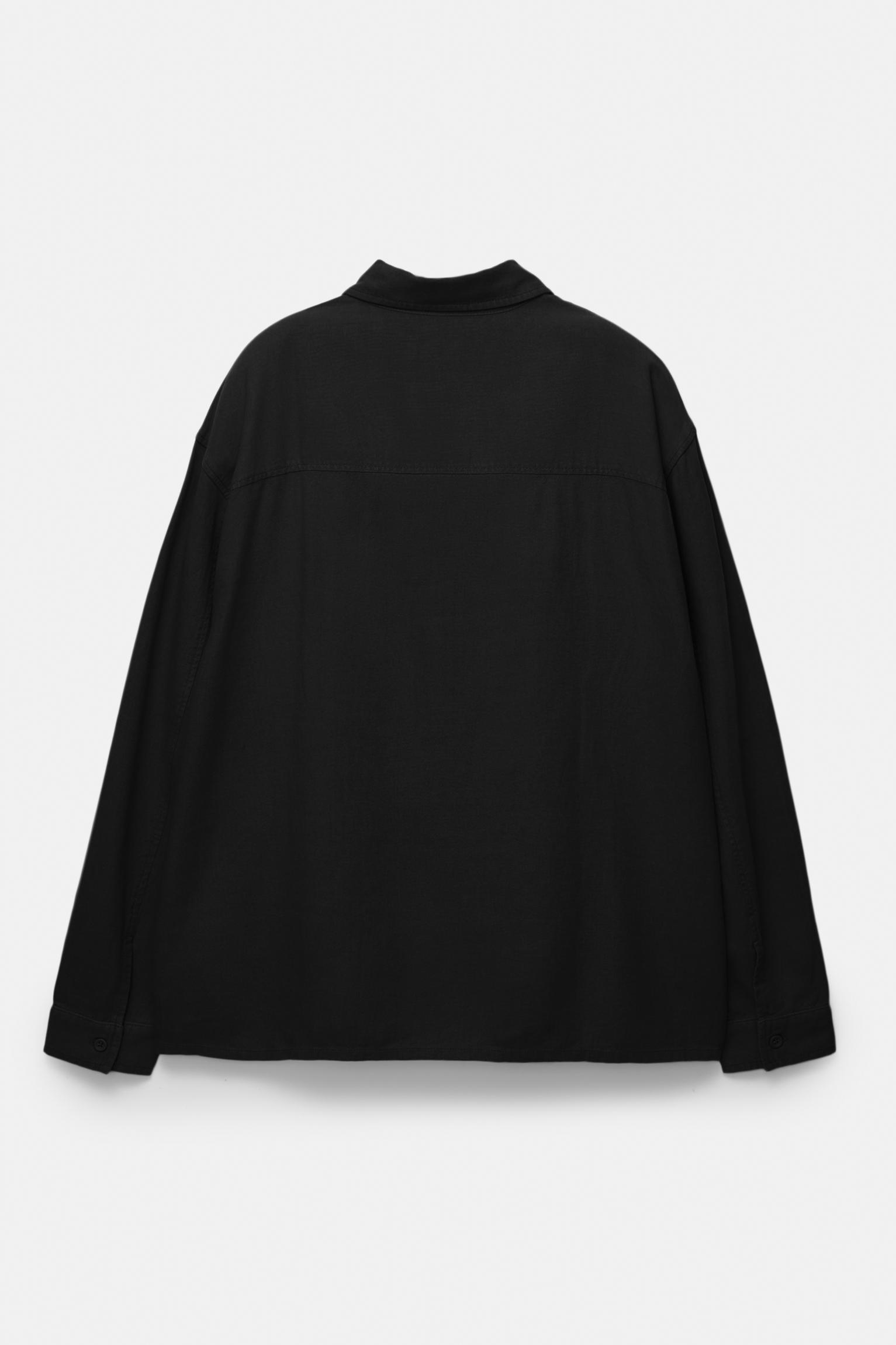 Long sleeve linen blend shirt Product Image