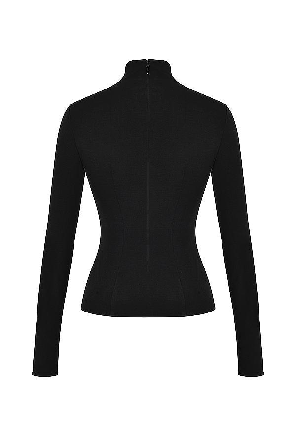 Lori  black crystallised lace up top Product Image