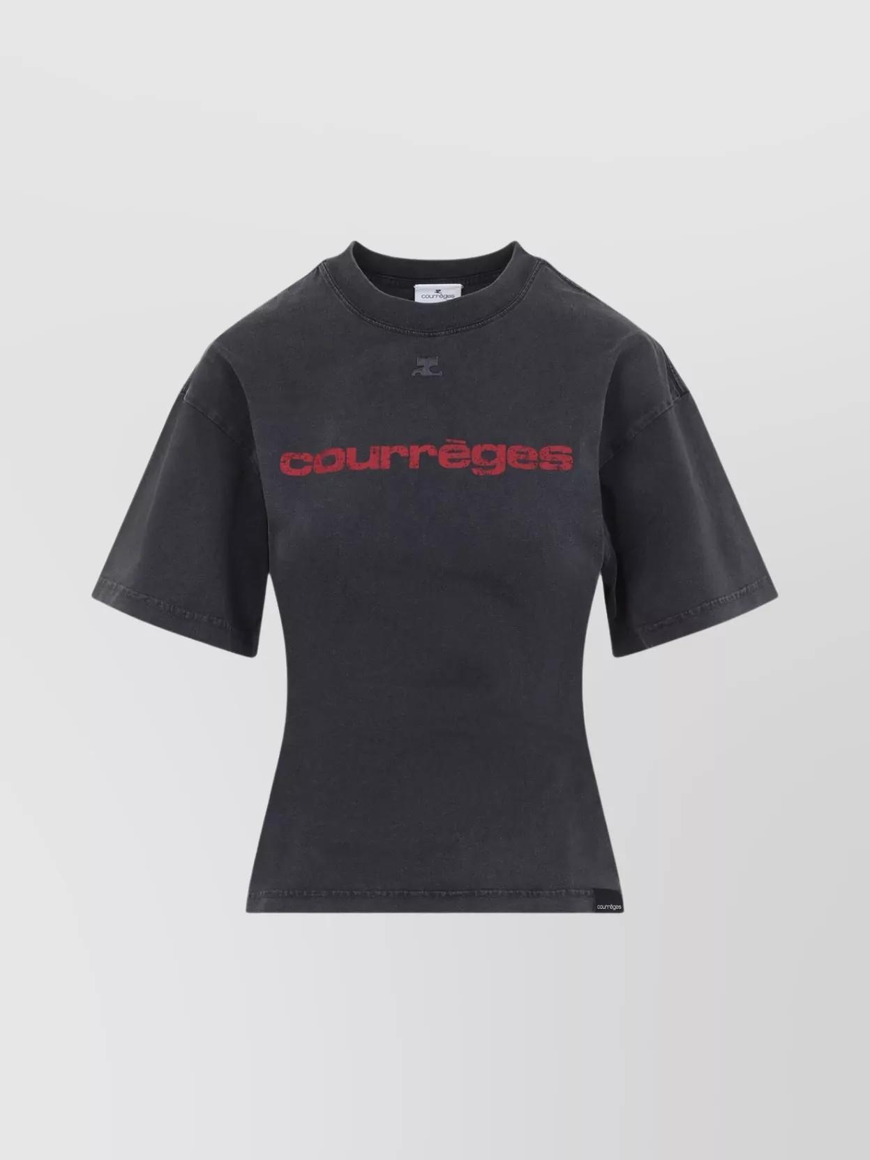 COURRÈGES Courreges Women Courreges Belted Printed Stone T-shirt In Black Product Image