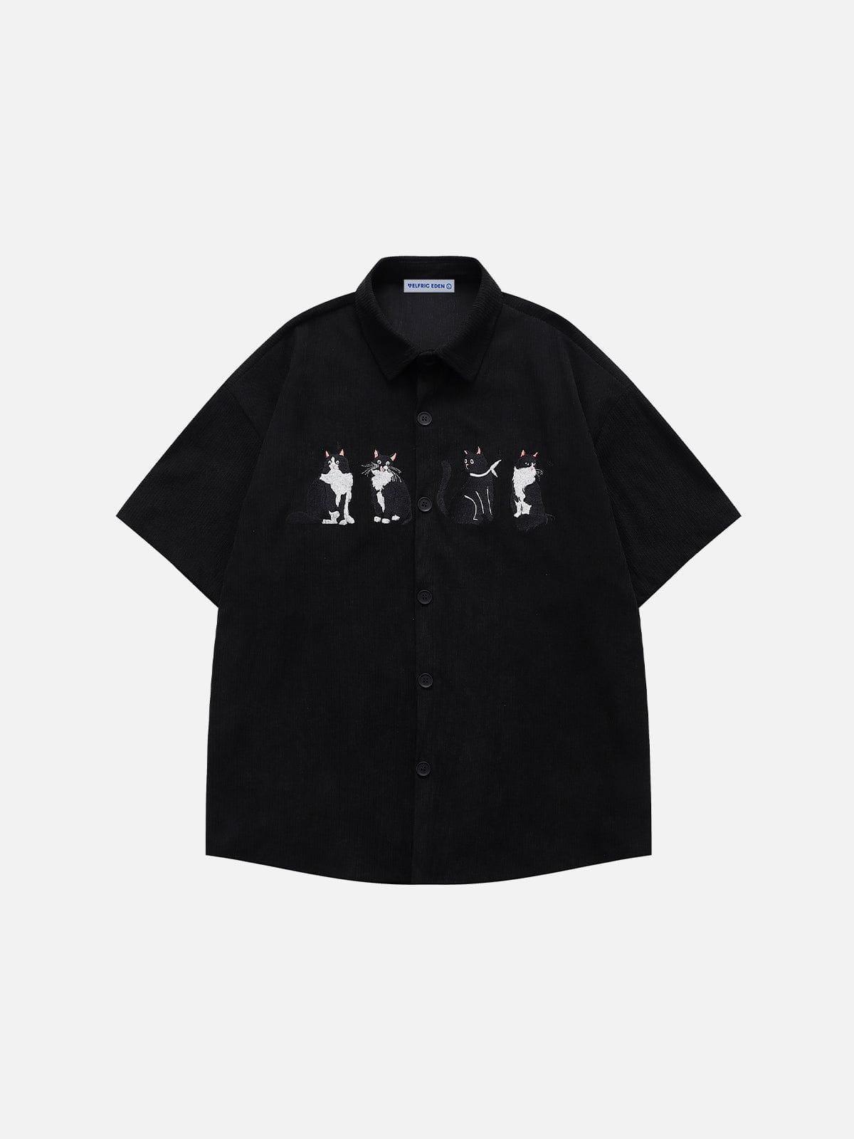 Aelfric Eden Embroidery Kitten Corduroy Shirt Product Image
