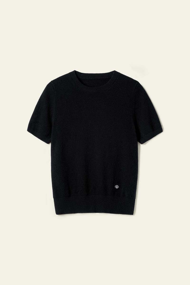 LILYSILK Women's Cashmere Fitted Short Sleeve Top, 100% Pure Cashmere, Soft & Breathable, Medium Gray, XL Product Image