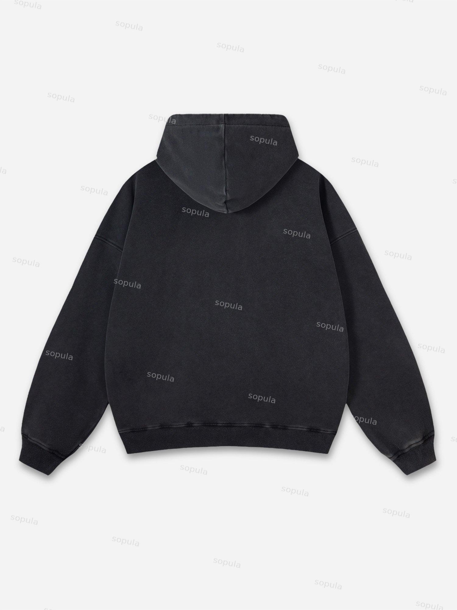 Vintage Spider Graphic Acid Washed Oversized Hoodie Product Image