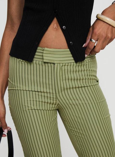 Jinxed Pant Green Stripe Product Image