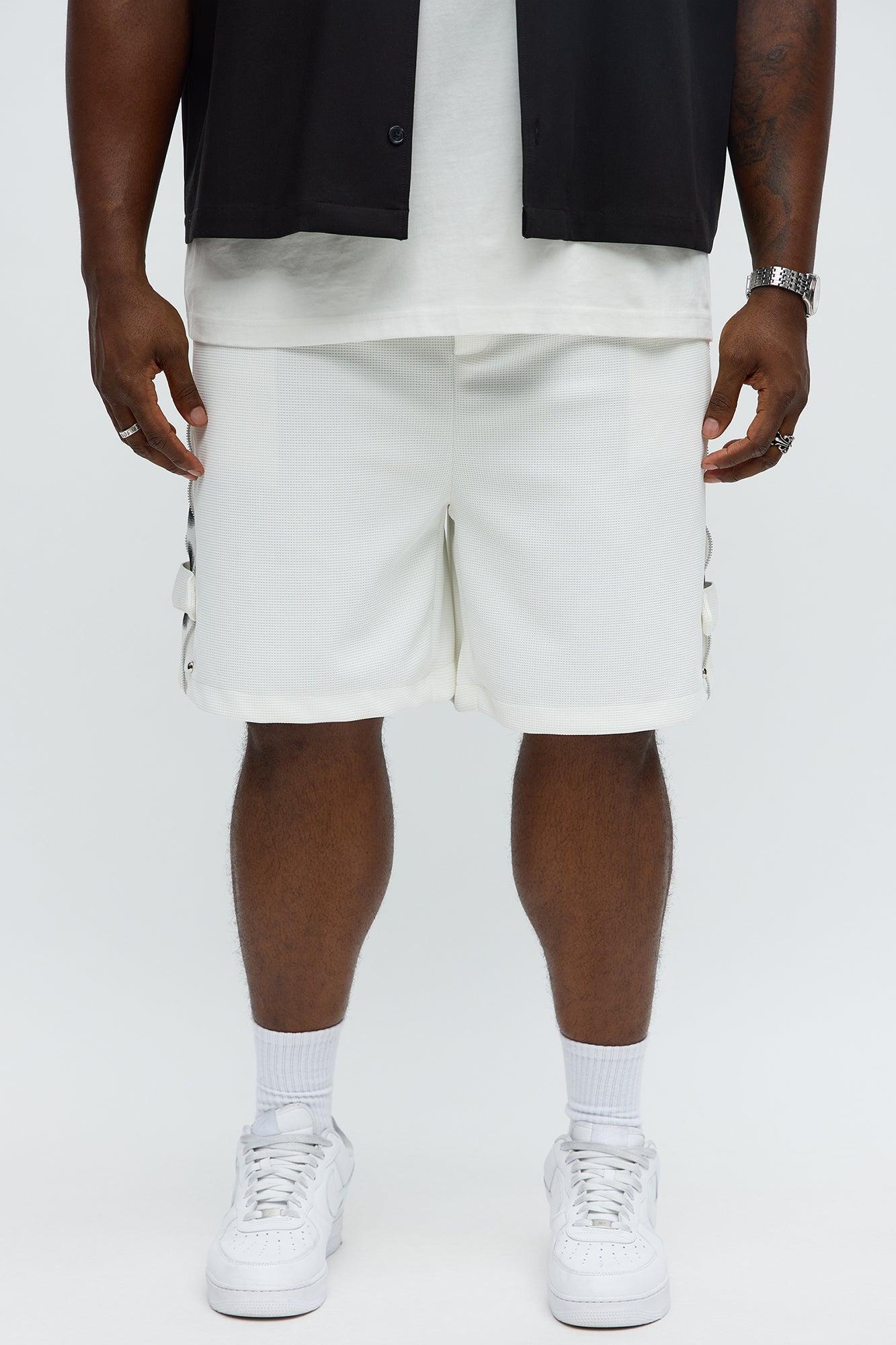 Relaxed Bright Stars Studded Sweatshorts - White Male Product Image