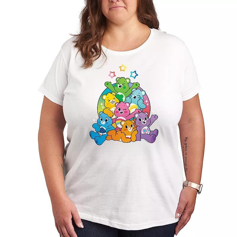 Plus Care Bears Besties Group Graphic Tee, Women's, Size: 1XL, Grey Gray Product Image