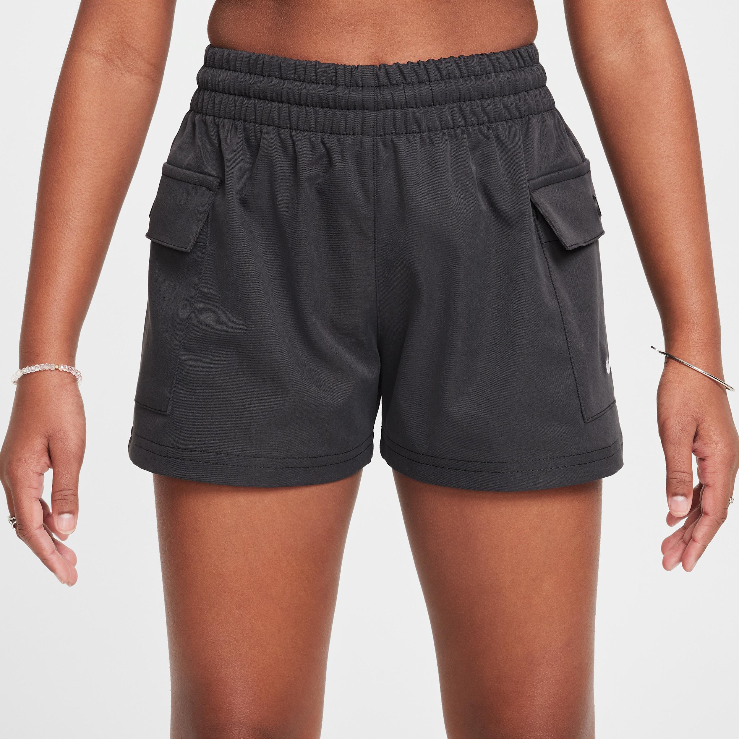 Unisex Nike Sportswear Girls Woven Cargo Shorts | HF8178-010 Product Image